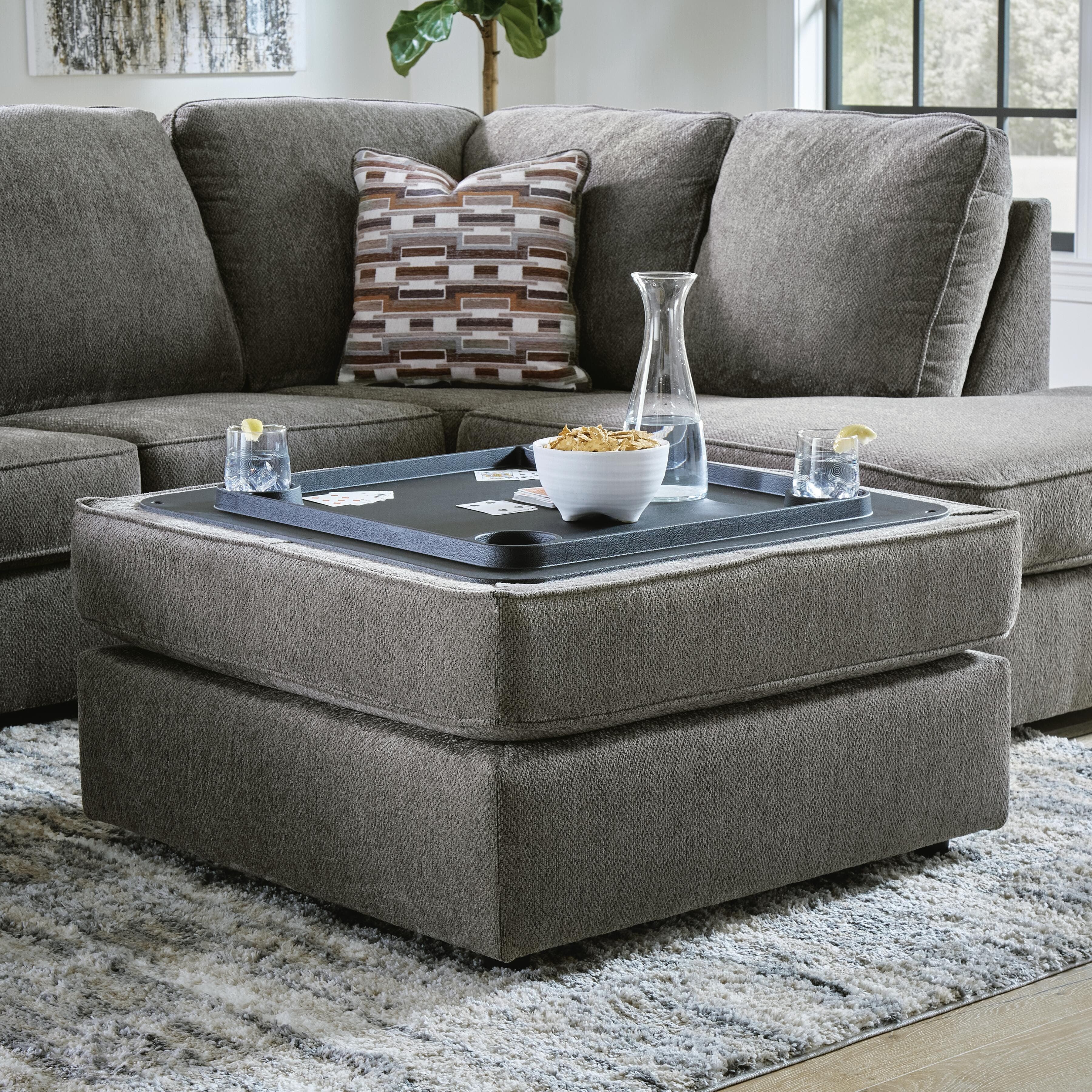 O'Phannon Ottoman With Storage — Black/Gray — view 7