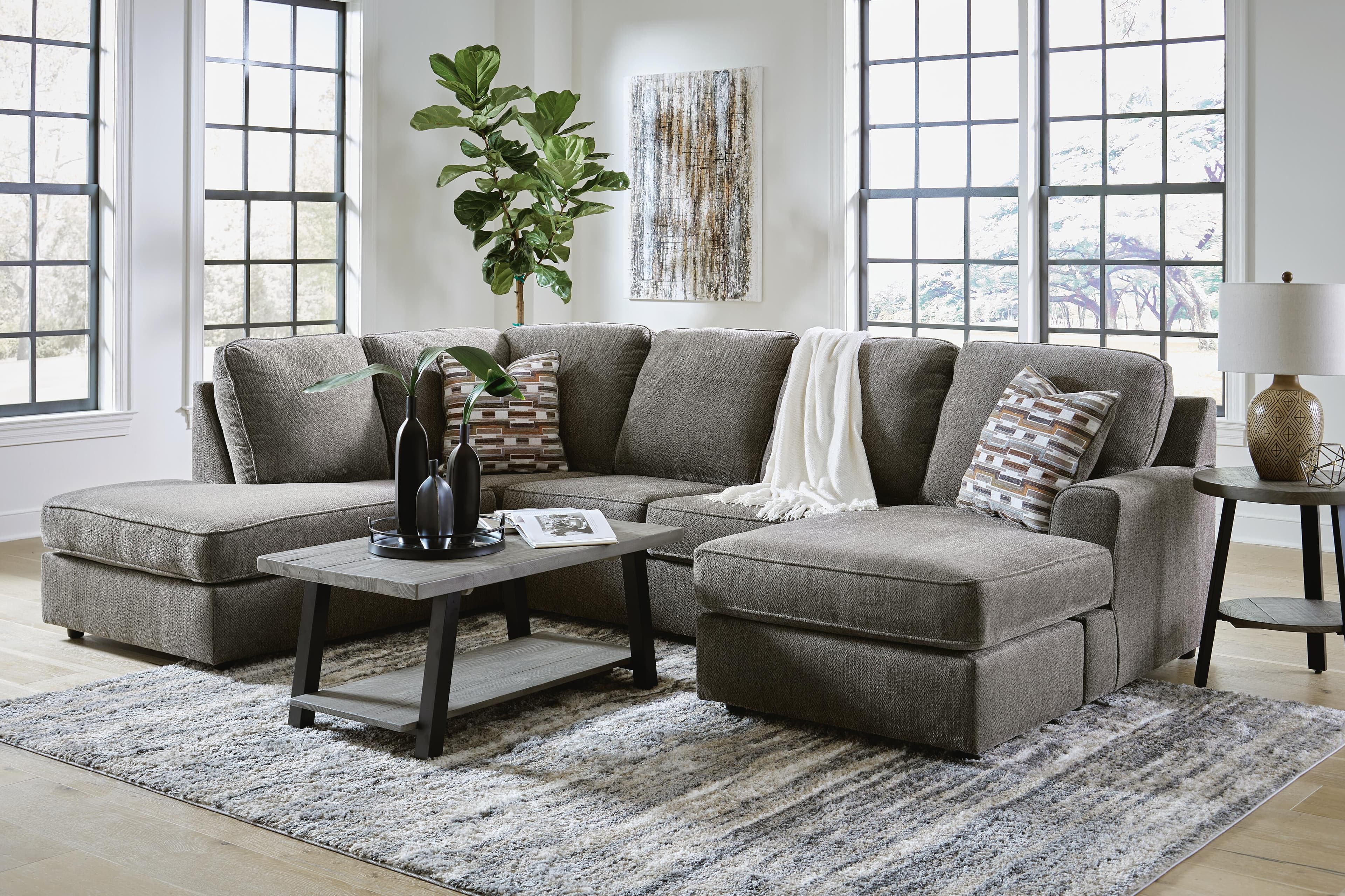 O'Phannon 2-Piece Sectional with Chaise — Black/Gray — view 3