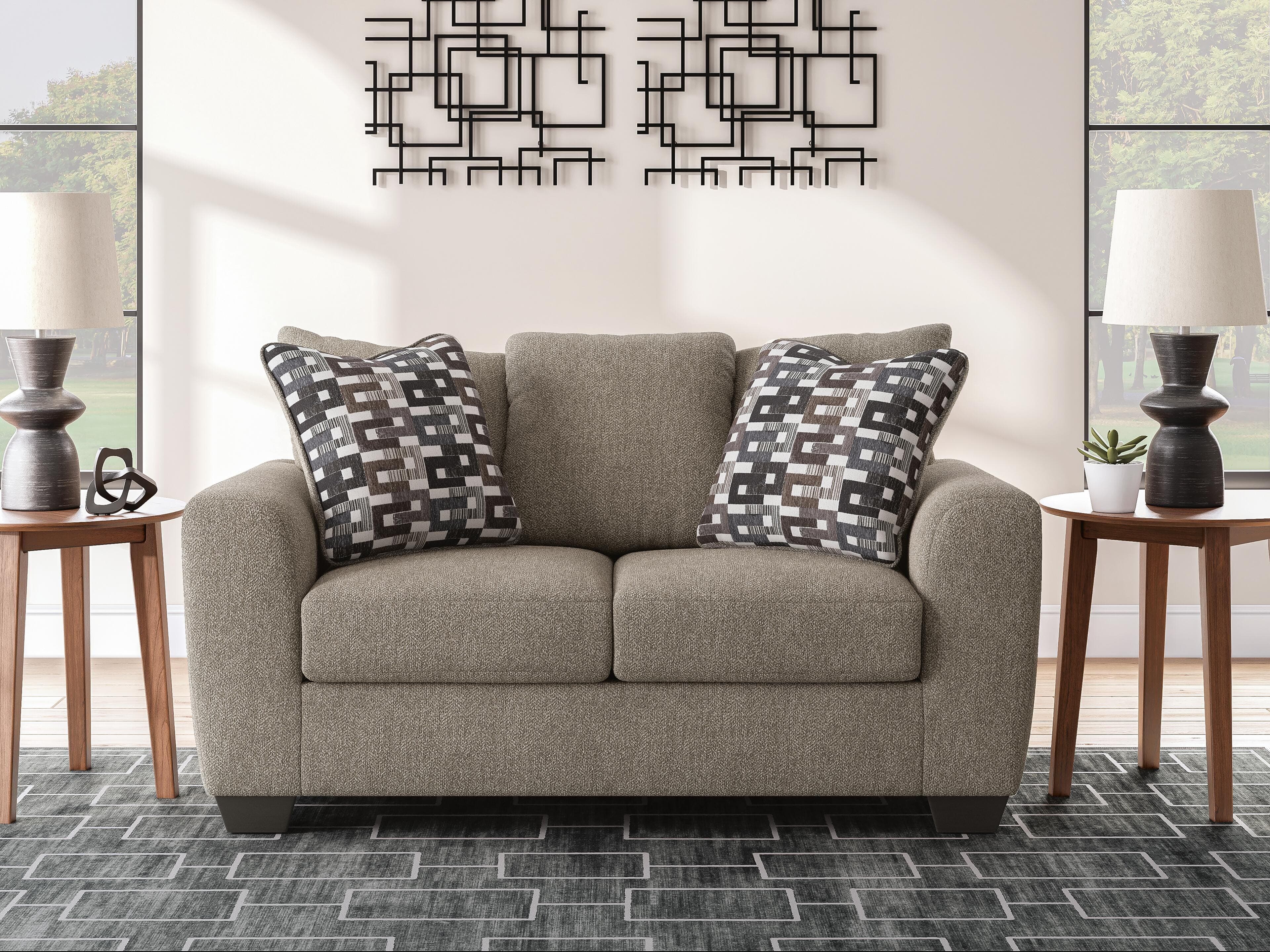 Triston-Peaks Loveseat — Brown/Beige — view 2