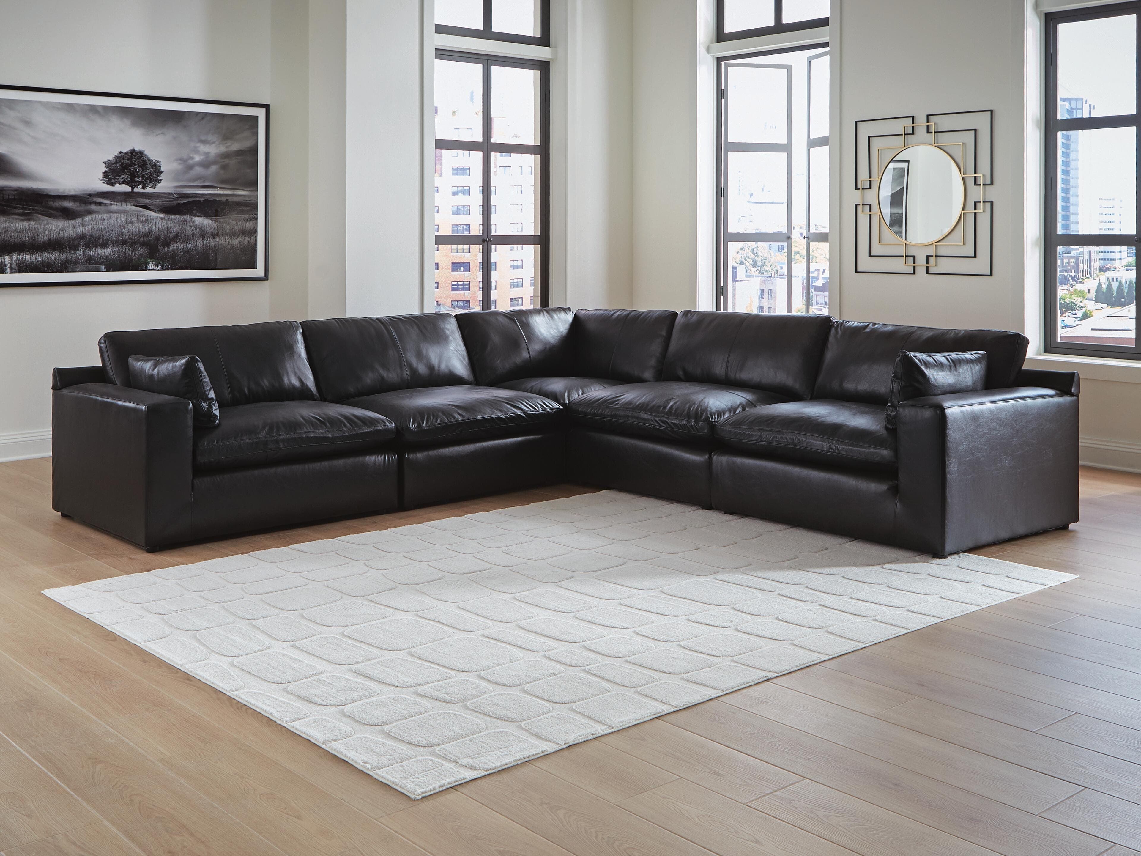 Emilia 5-Piece Sectional — Black — view 2