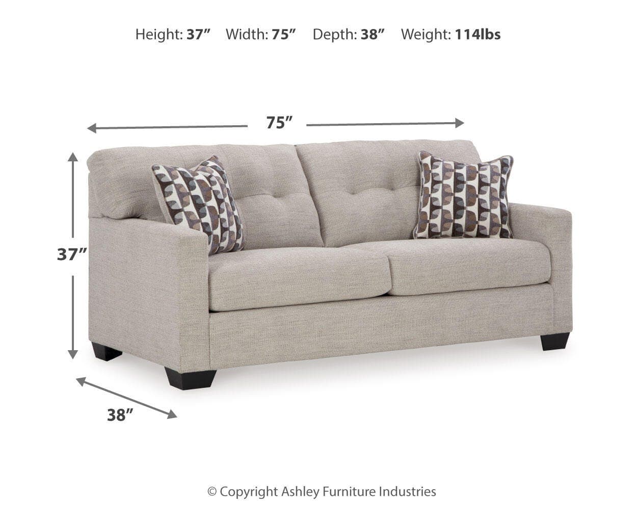 Mahoney Sofa — Brown/Beige — view 4