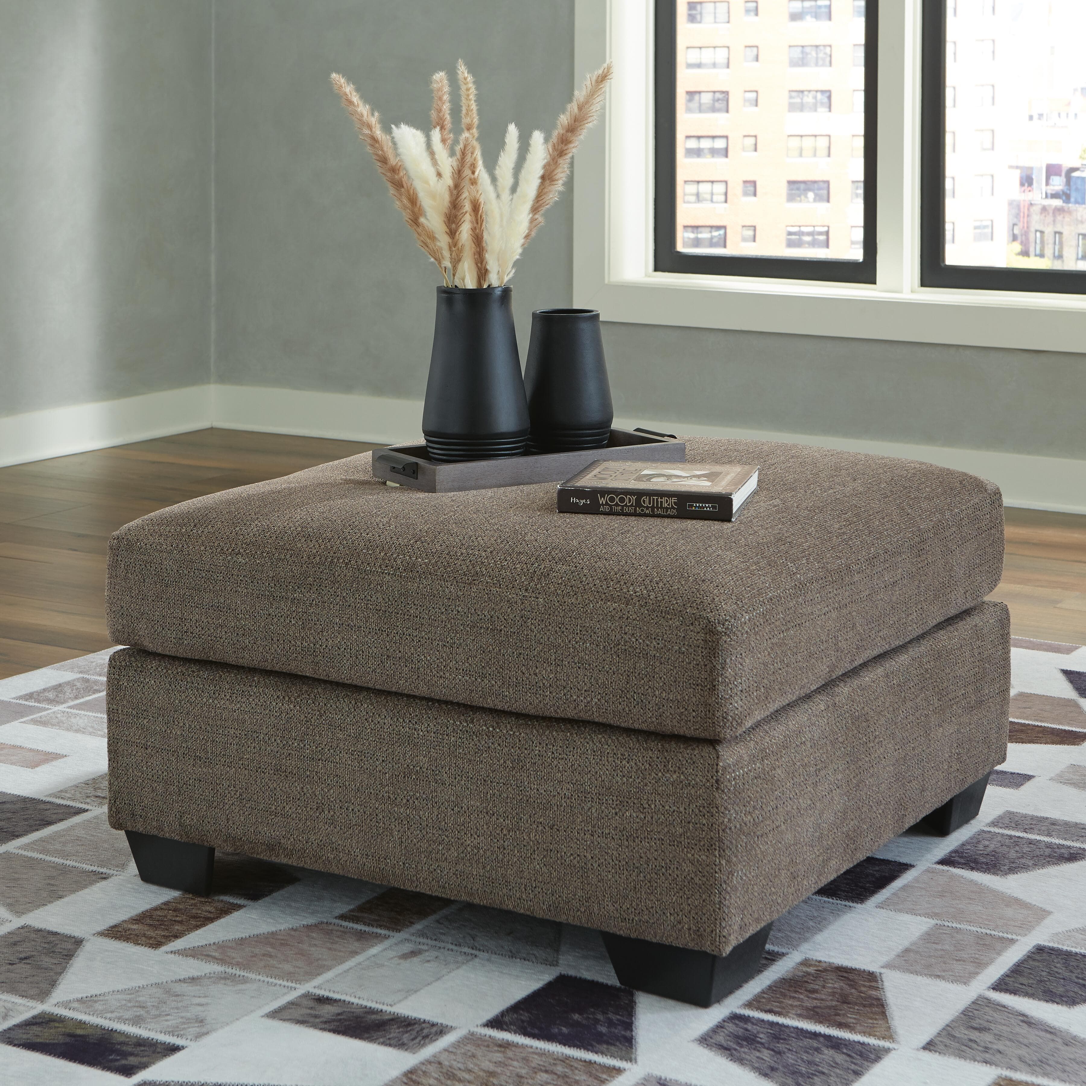 Mahoney Oversized Accent Ottoman — Brown/Beige — view 2