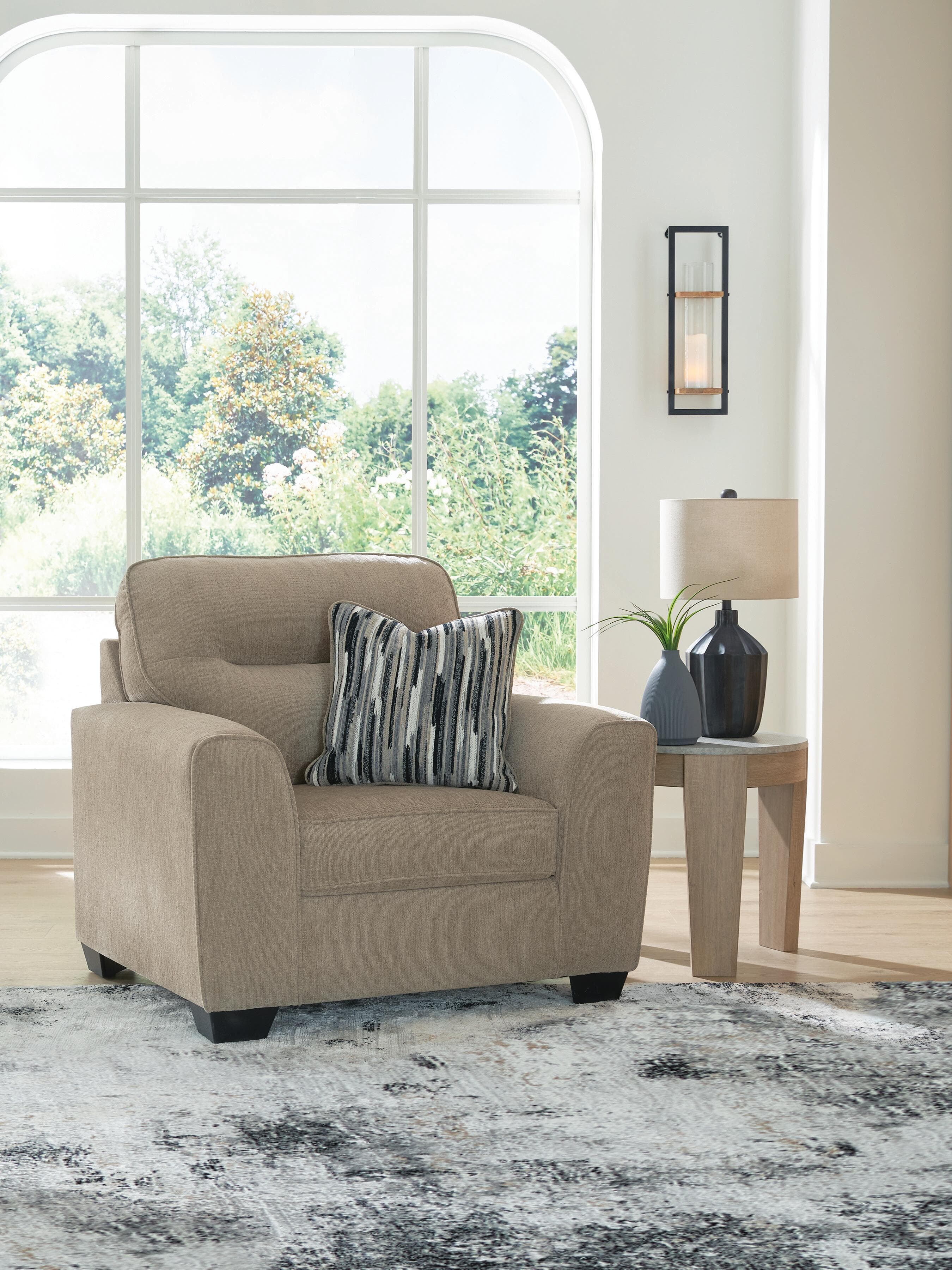 Olten Oversized Chair — Brown/Beige — view 2