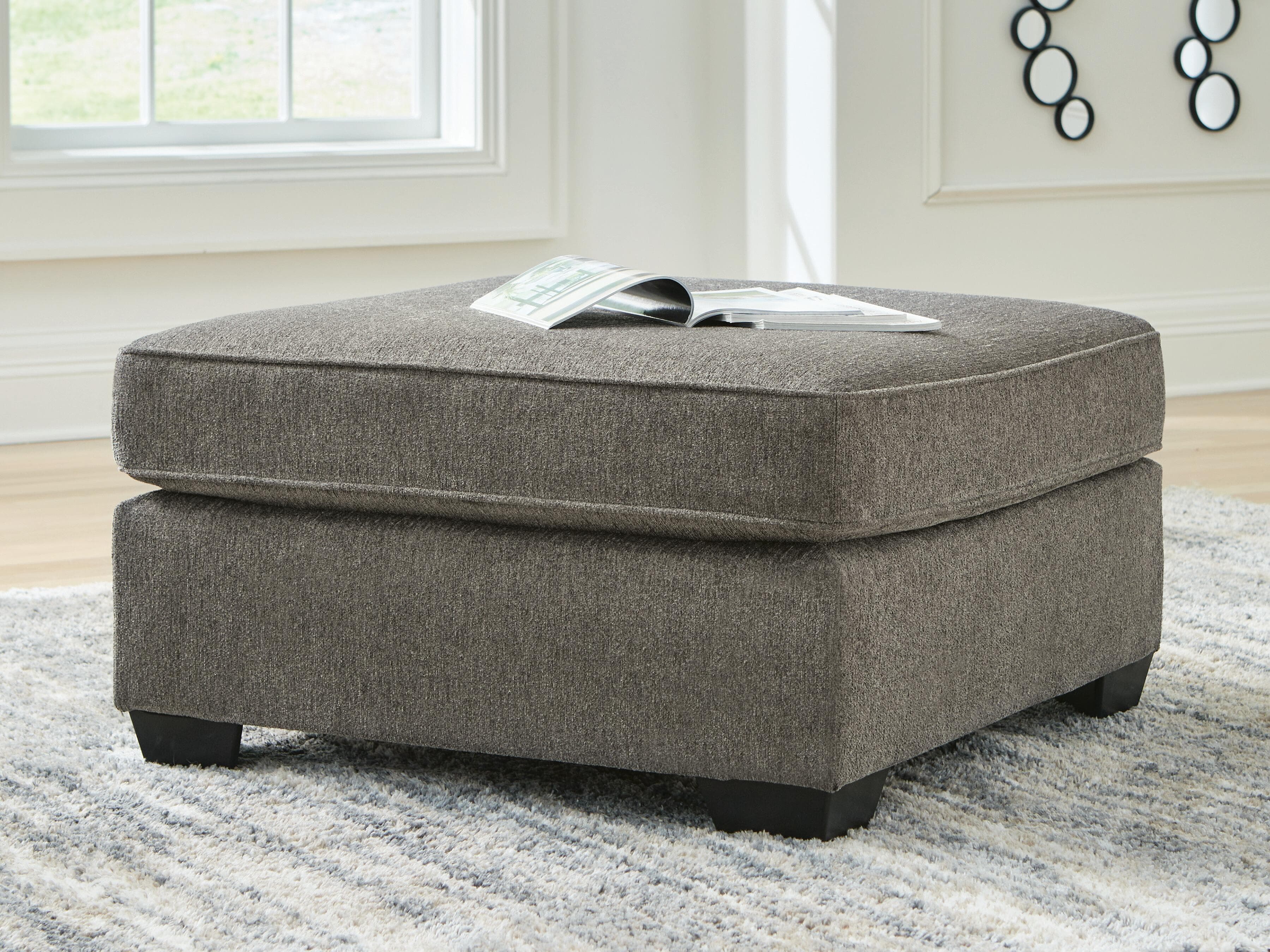 Olten Oversized Accent Ottoman — Black/Gray — view 2