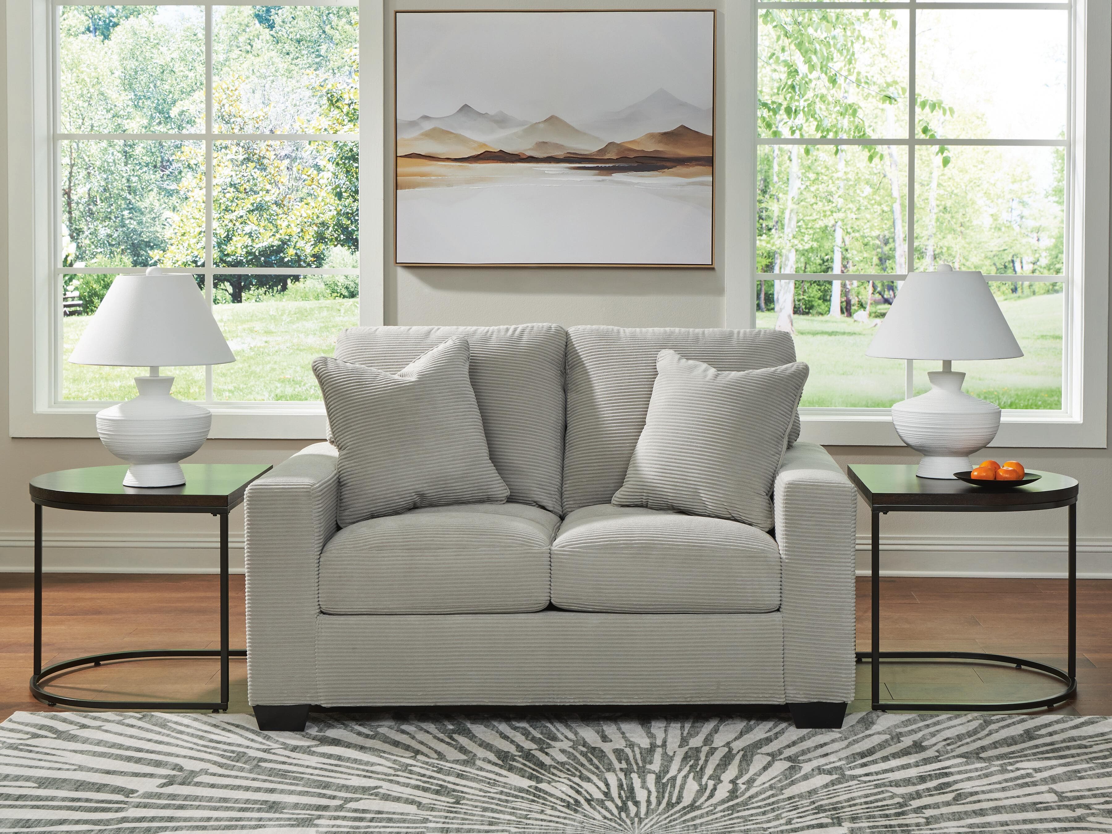 Amesley Loveseat — Black/Gray — view 2