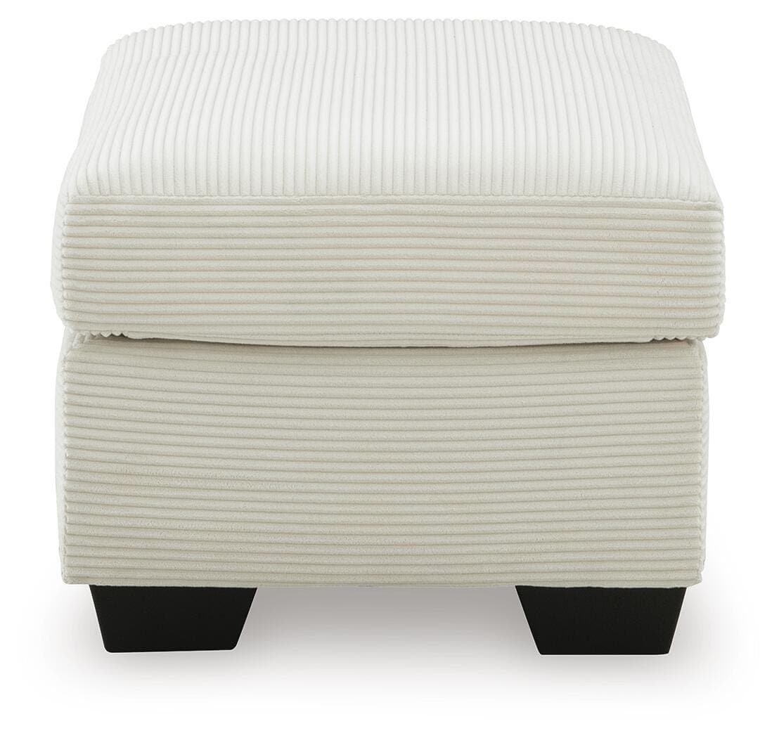 Amesley Ottoman — White — view 4