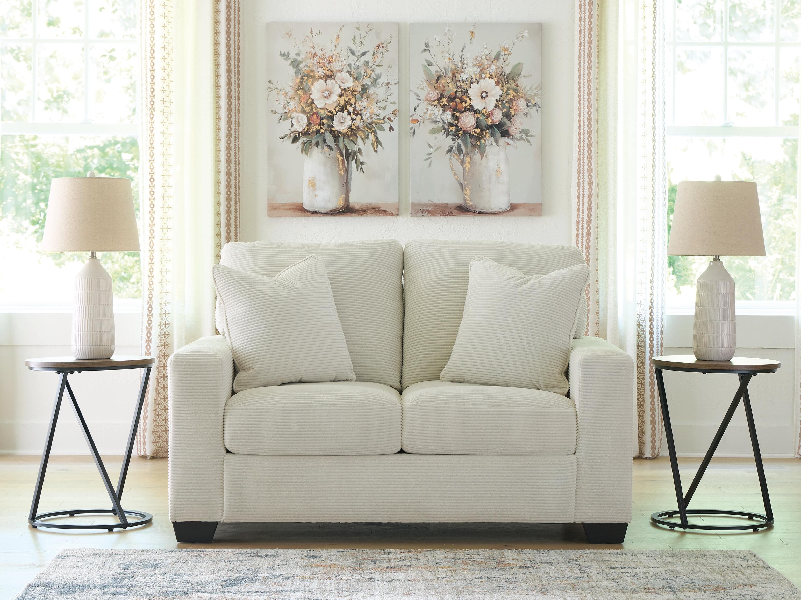 Amesley Loveseat — White — view 2