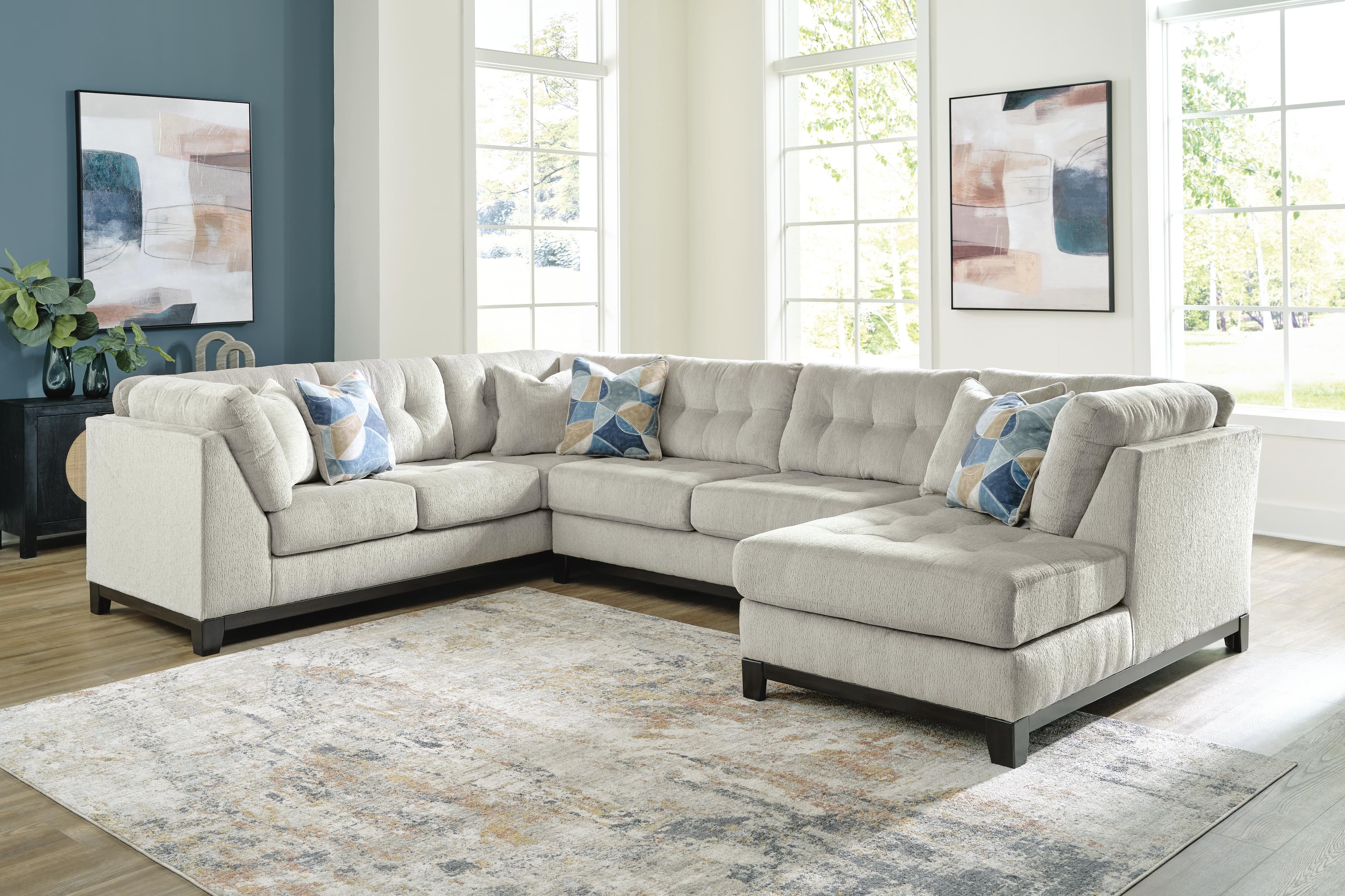 Maxon Place 3-Piece Sectional with Chaise — Black/Gray — view 2