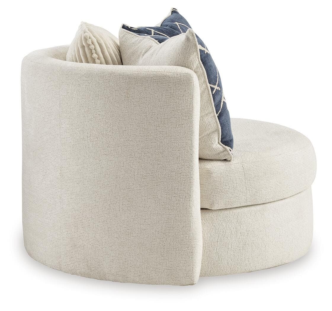 Padova Swivel Accent Chair — White — view 4
