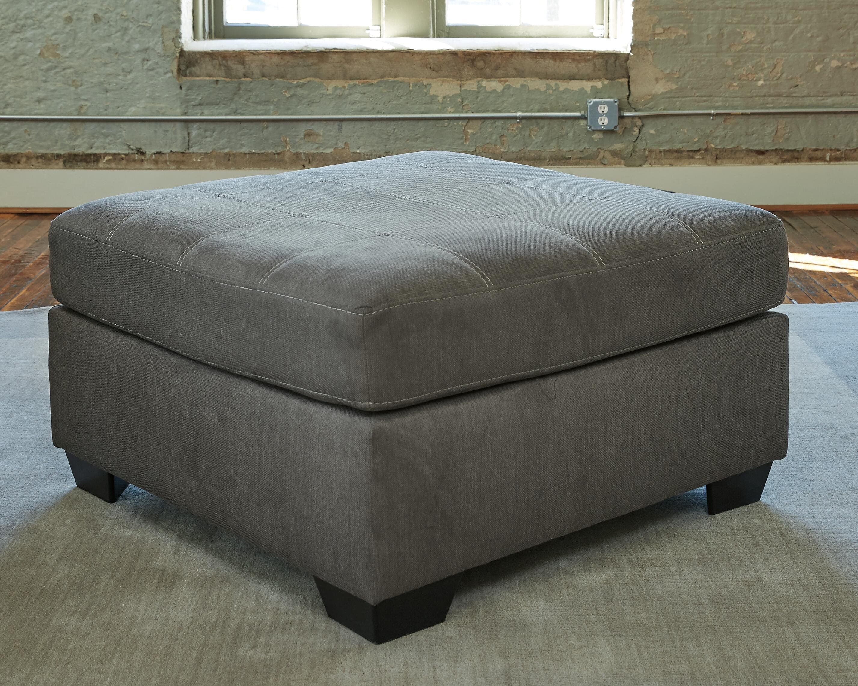 Pitkin Oversized Accent Ottoman — Black/Gray — view 2