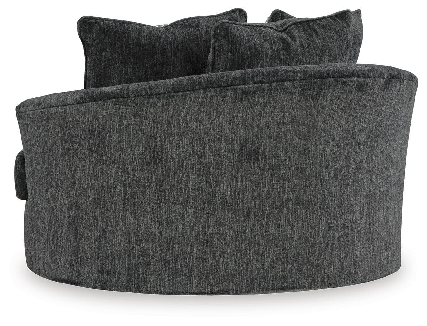 Biddeford Oversized Swivel Accent Chair — Black/Gray — view 5