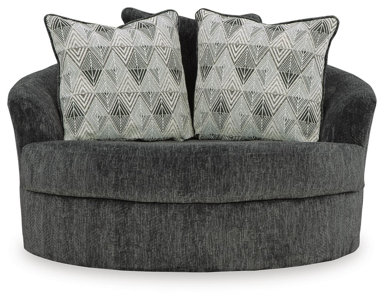 Biddeford Oversized Swivel Accent Chair — Black/Gray — view 3