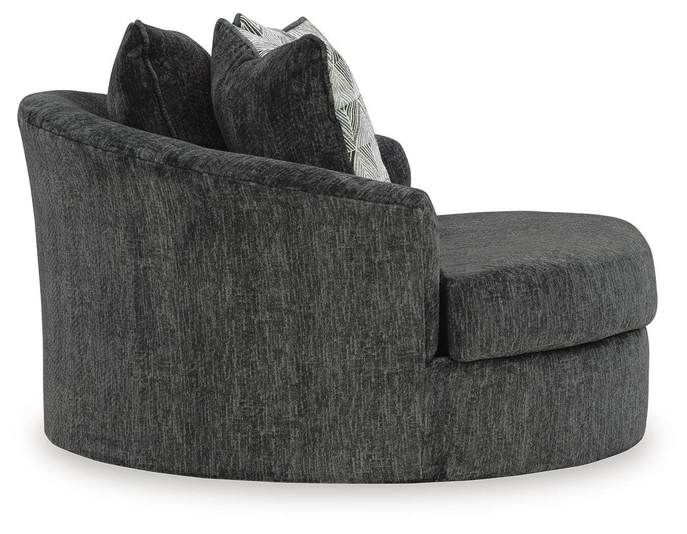 Biddeford Oversized Swivel Accent Chair — Black/Gray — view 4