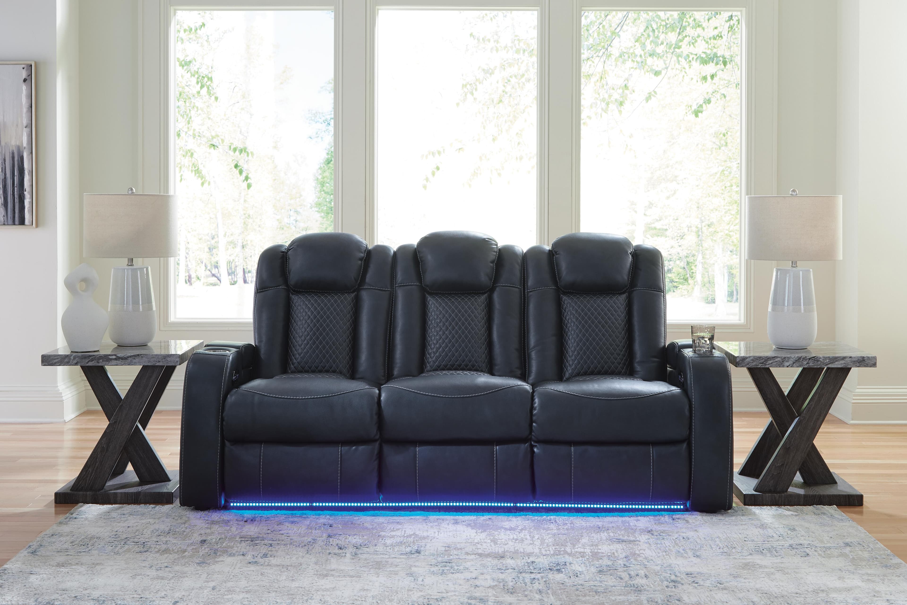 Fyne-Dyme Power Reclining Sofa — Blue — view 2