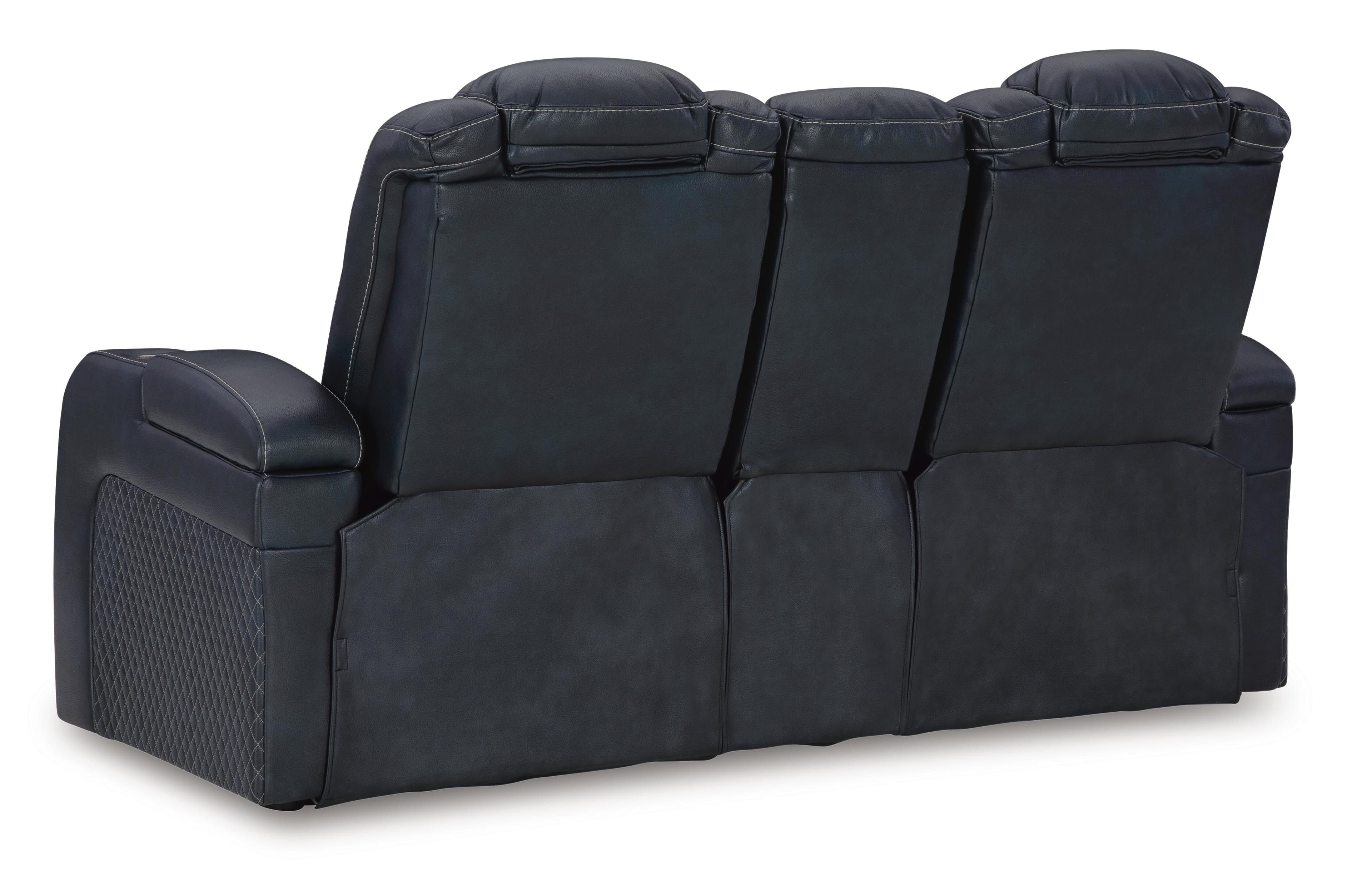 Fyne-Dyme Power Reclining Loveseat with Console — Blue — view 7