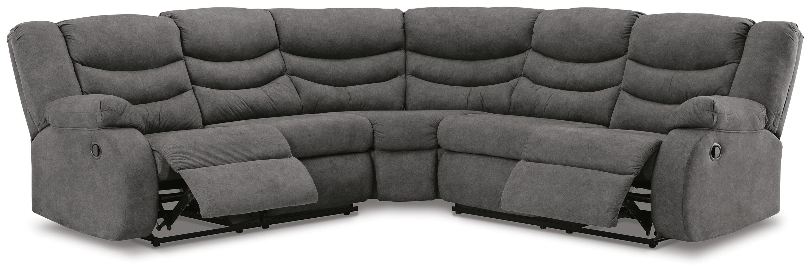 Partymate 2-Piece Reclining Sectional — Brown/Beige — view 3