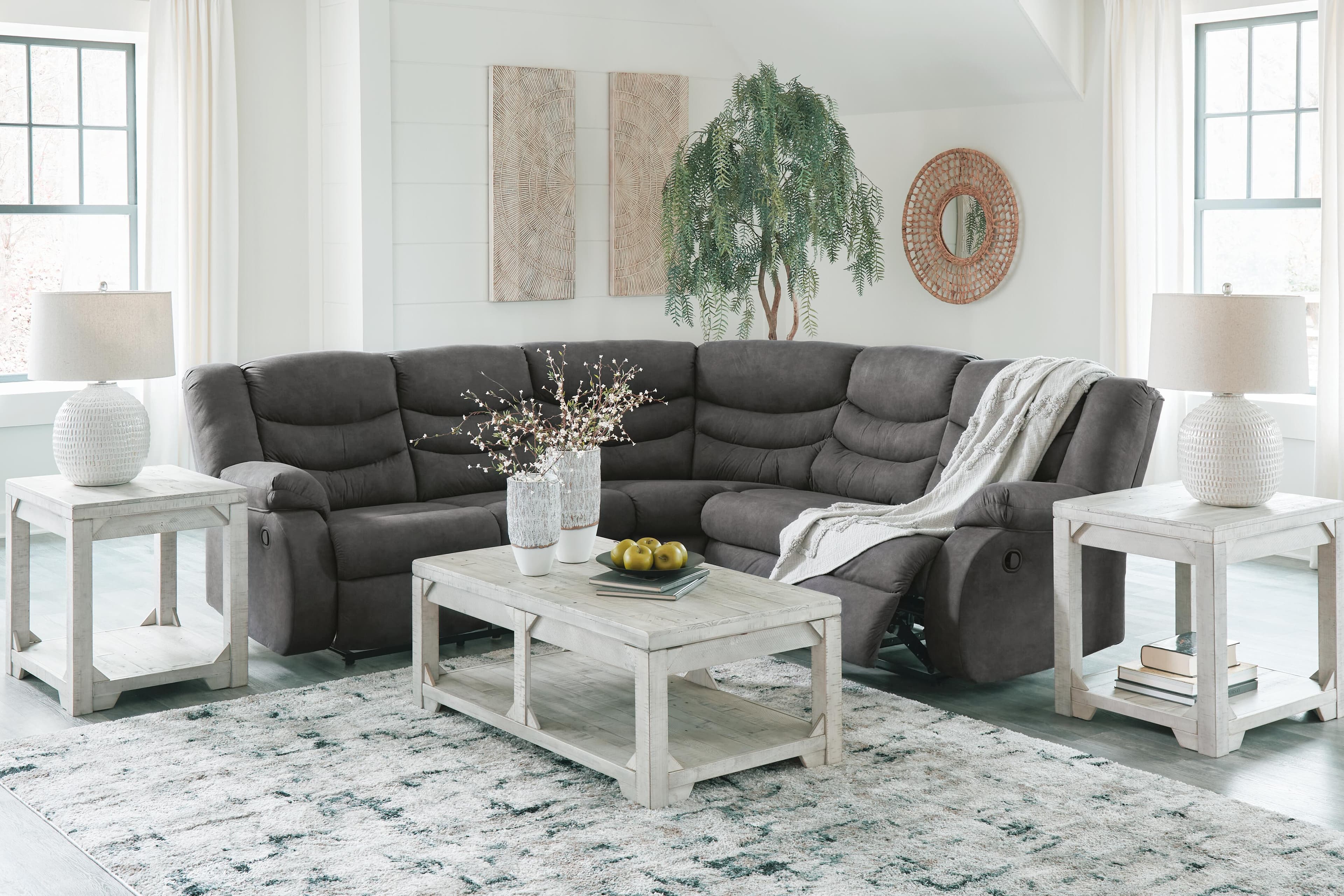 Partymate 2-Piece Reclining Sectional — Brown/Beige — view 5