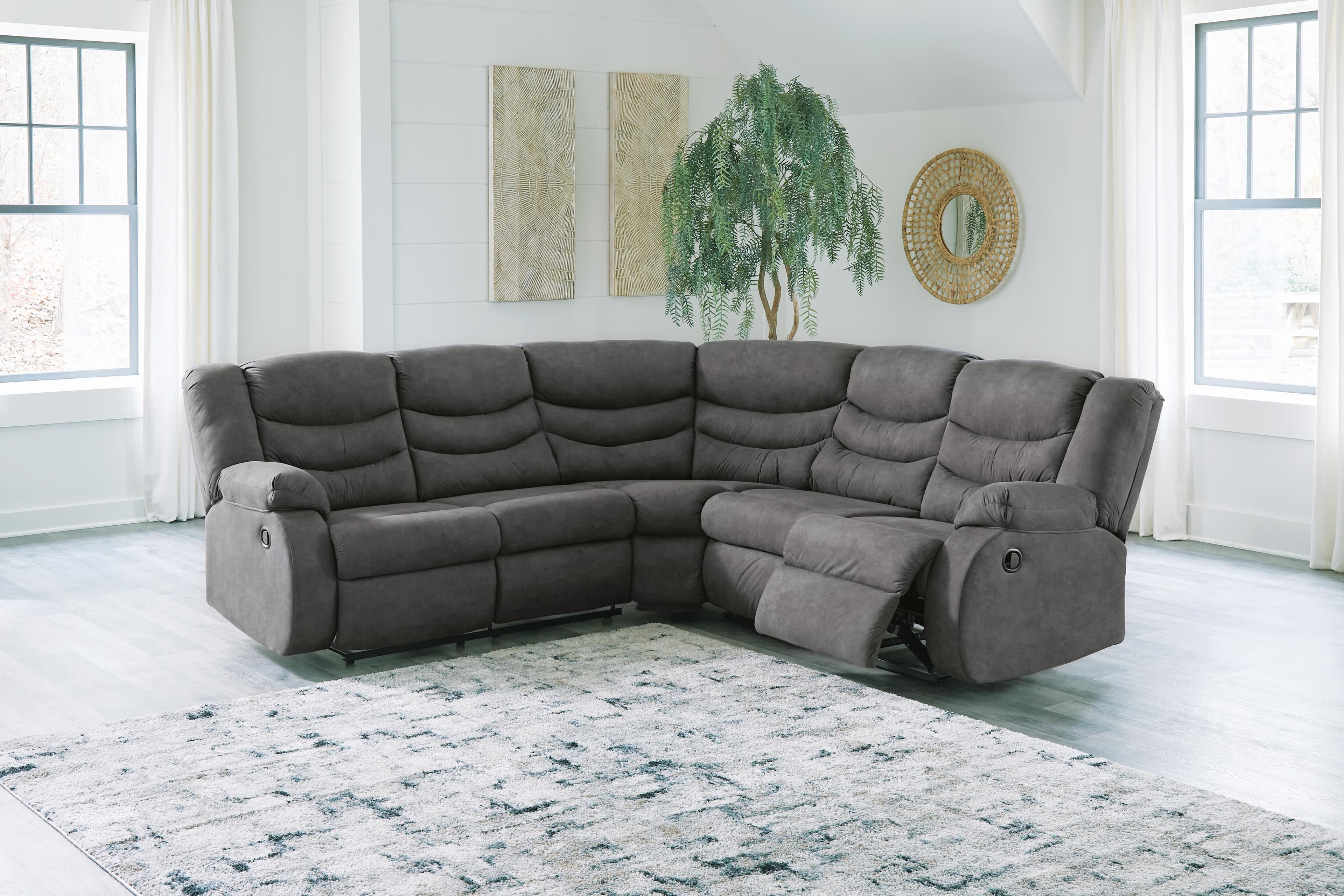 Partymate 2-Piece Reclining Sectional — Brown/Beige — view 2