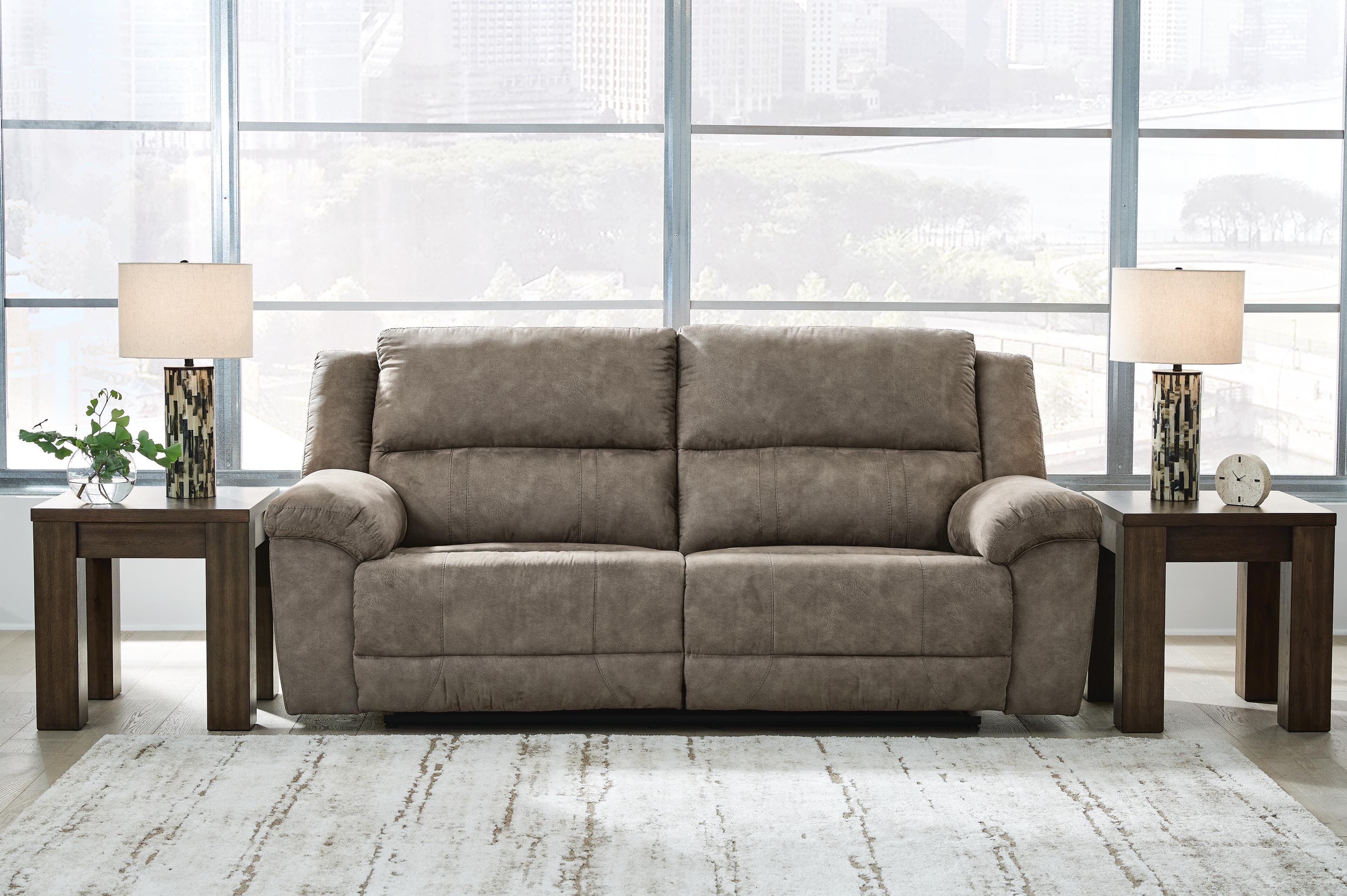 Laresview Reclining Sofa — Black/Gray — view 2