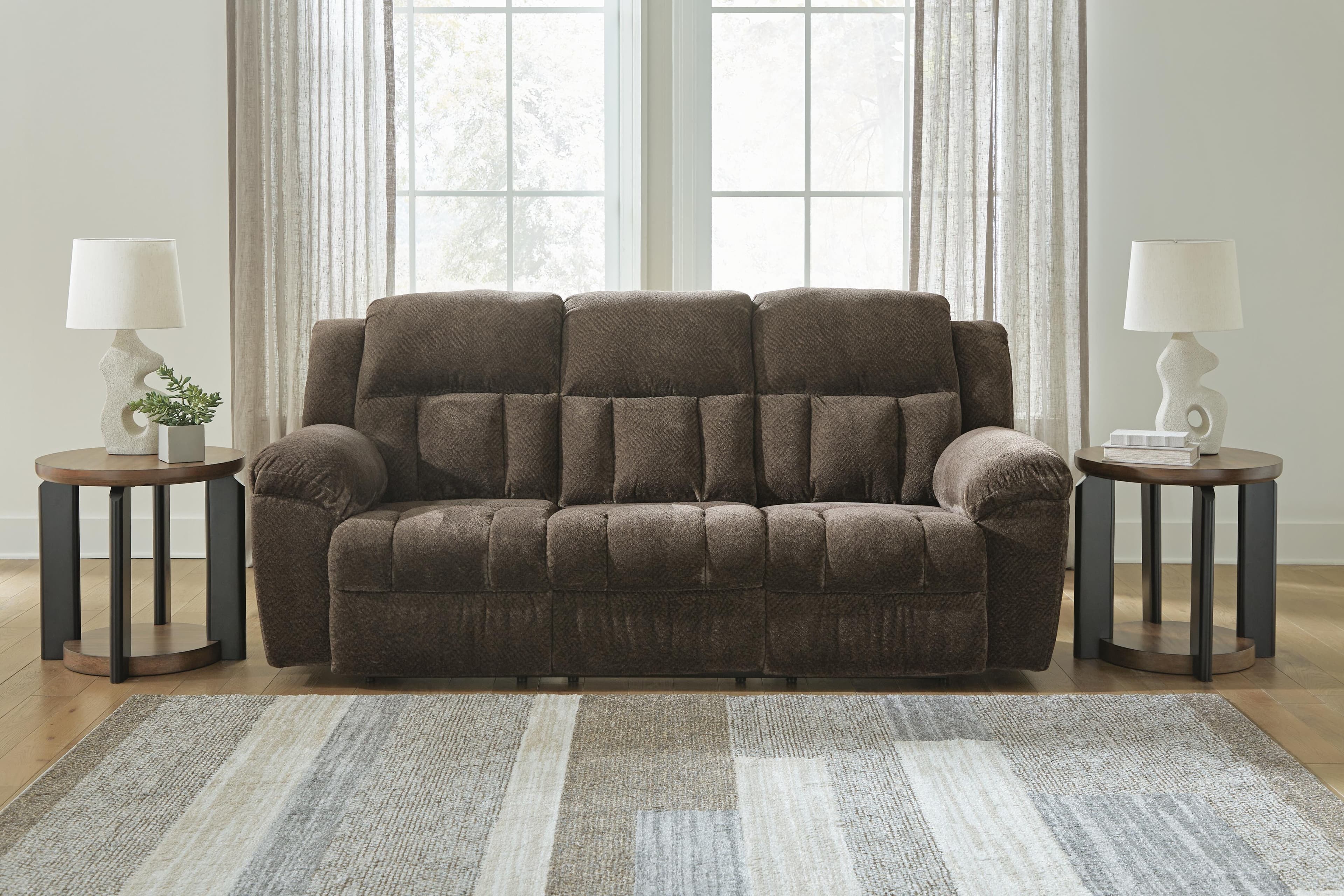 Frohn Reclining Sofa — Brown/Beige — view 2