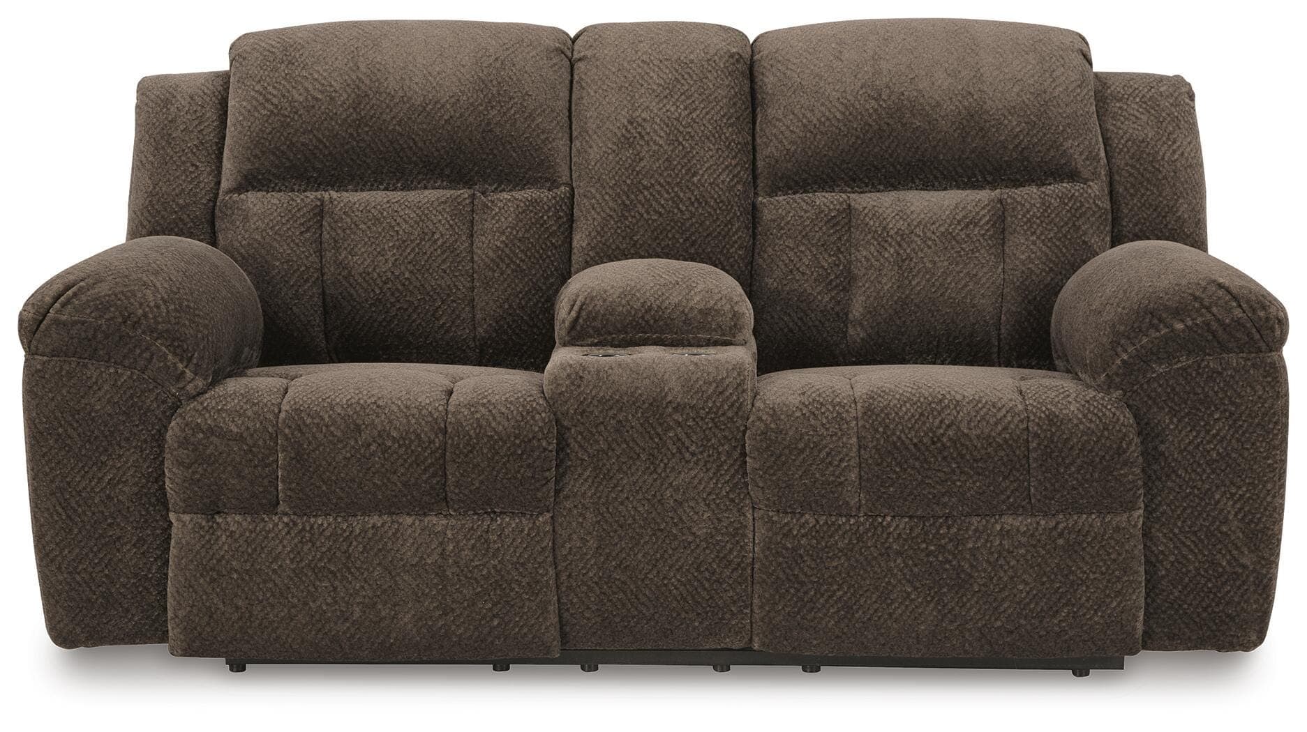 Frohn Reclining Loveseat with Console — Brown/Beige — view 4