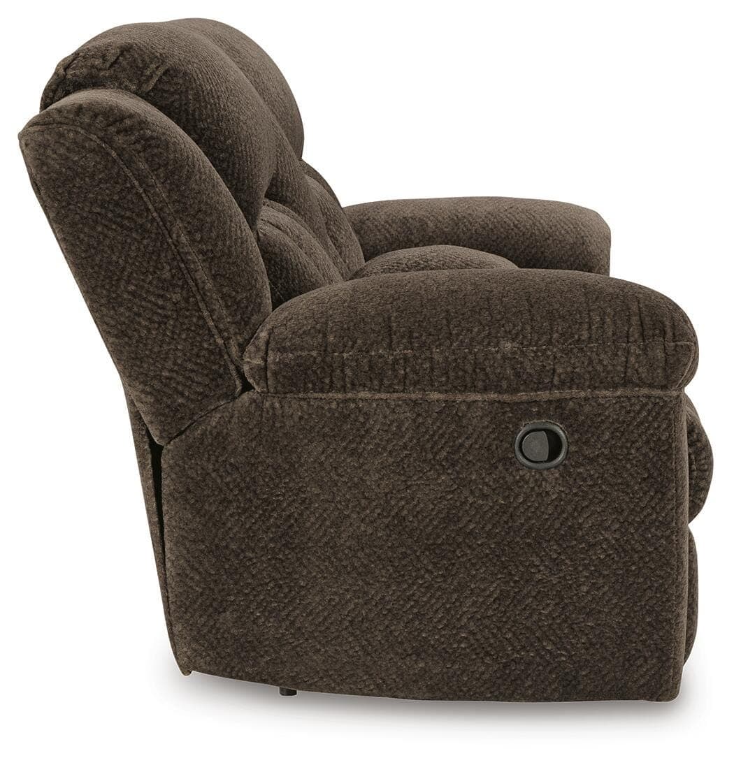 Frohn Reclining Loveseat with Console — Brown/Beige — view 5