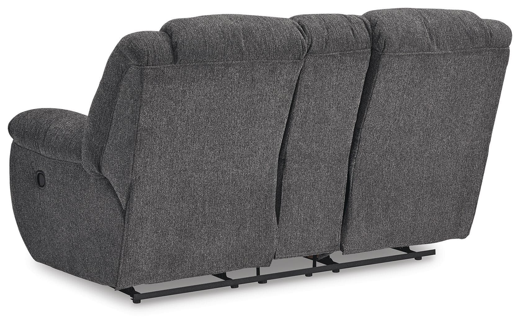 Foreside Reclining Loveseat with Console — Black/Gray — view 6