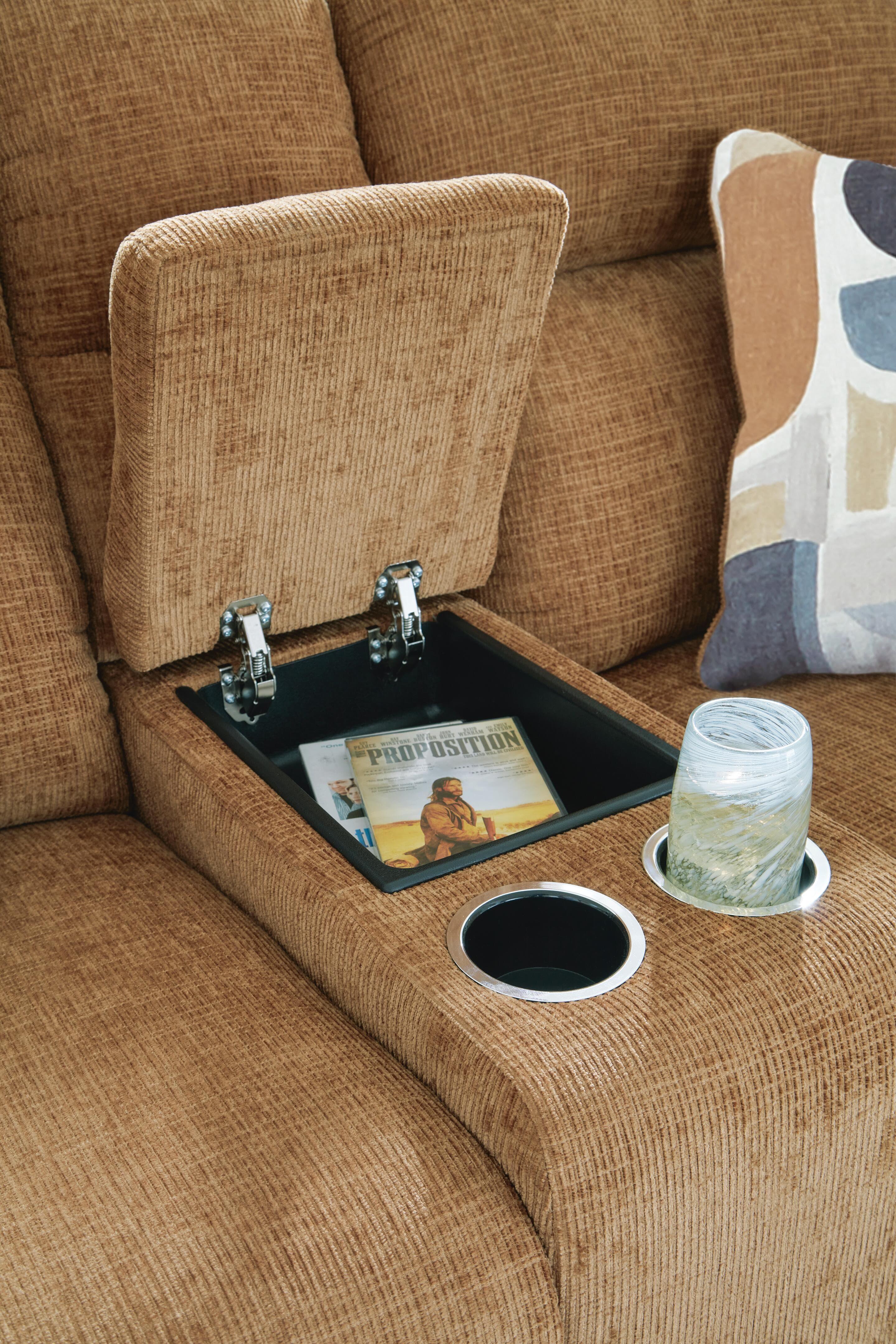 Kanlow Reclining Loveseat with Console — Yellow — view 7