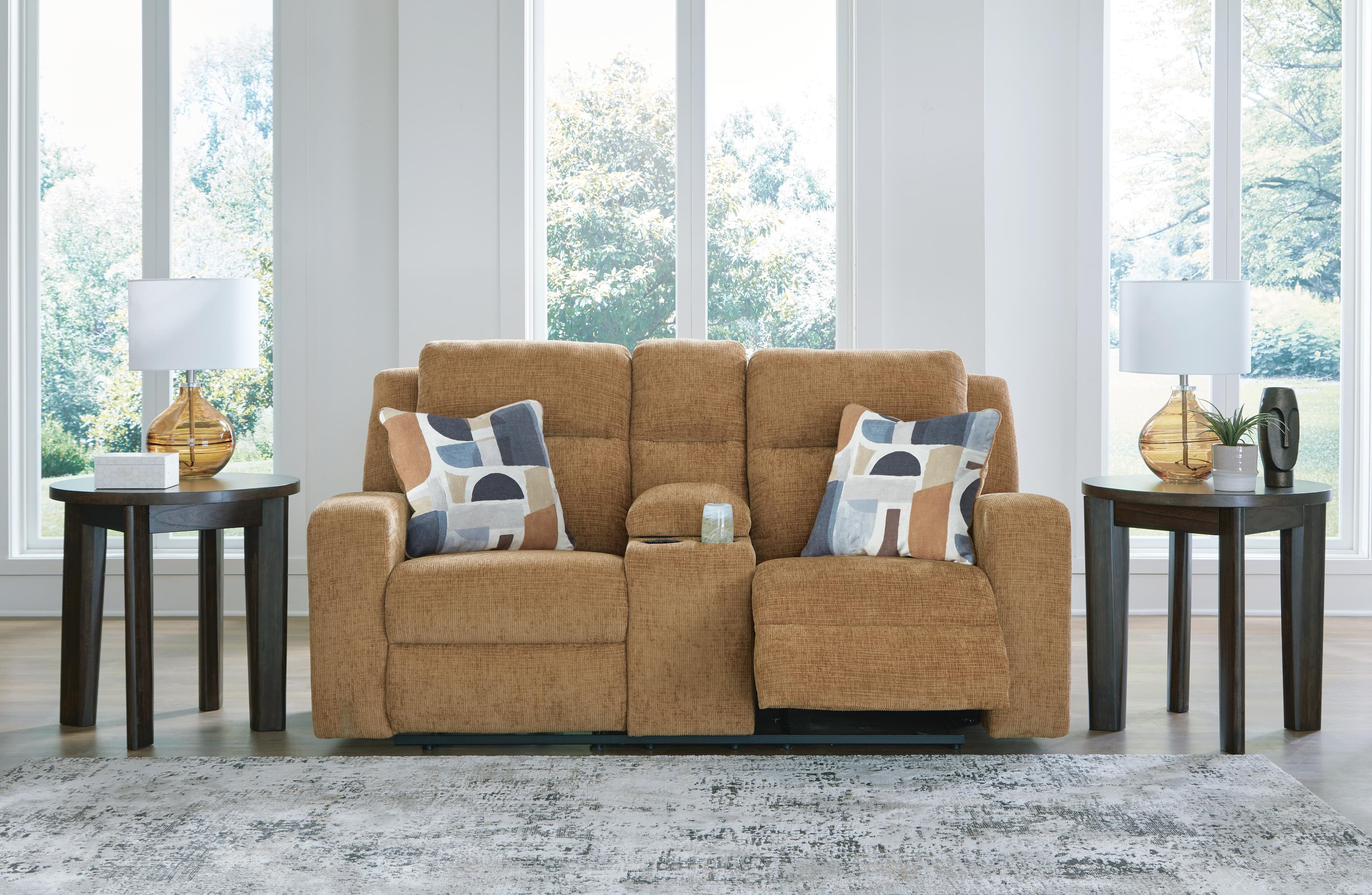Kanlow Reclining Loveseat with Console — Yellow — view 6