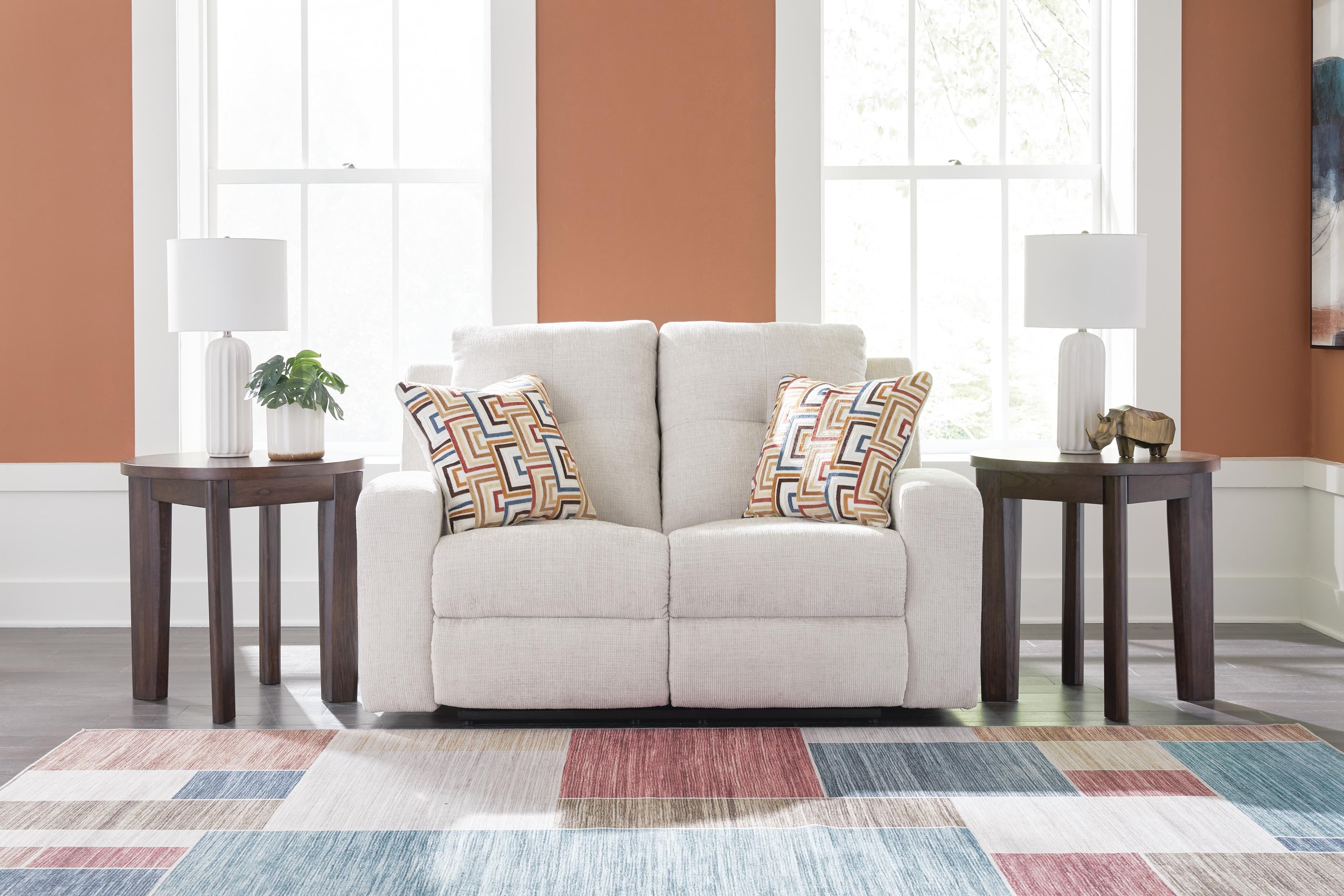Danum Reclining Loveseat — White — view 2