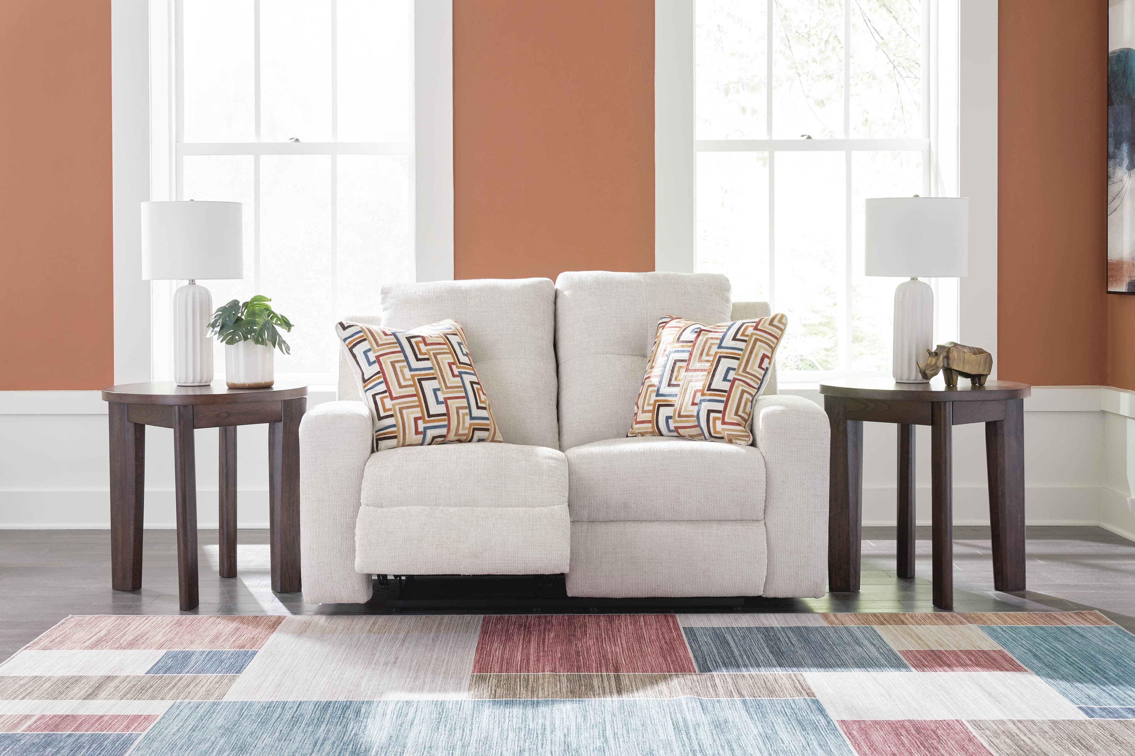 Danum Reclining Loveseat — White — view 7