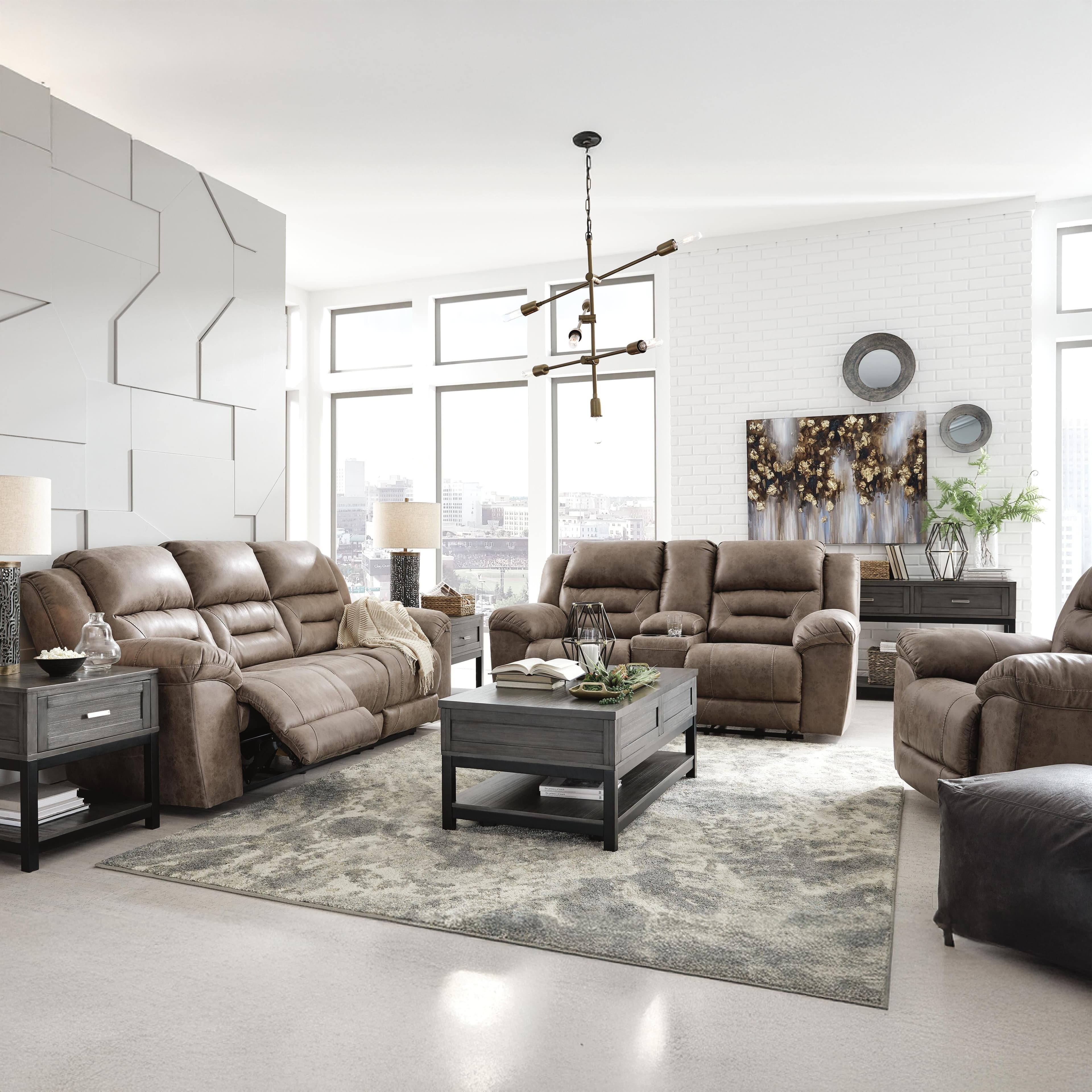 Stoneland Power Reclining Sofa — Brown/Beige — view 6