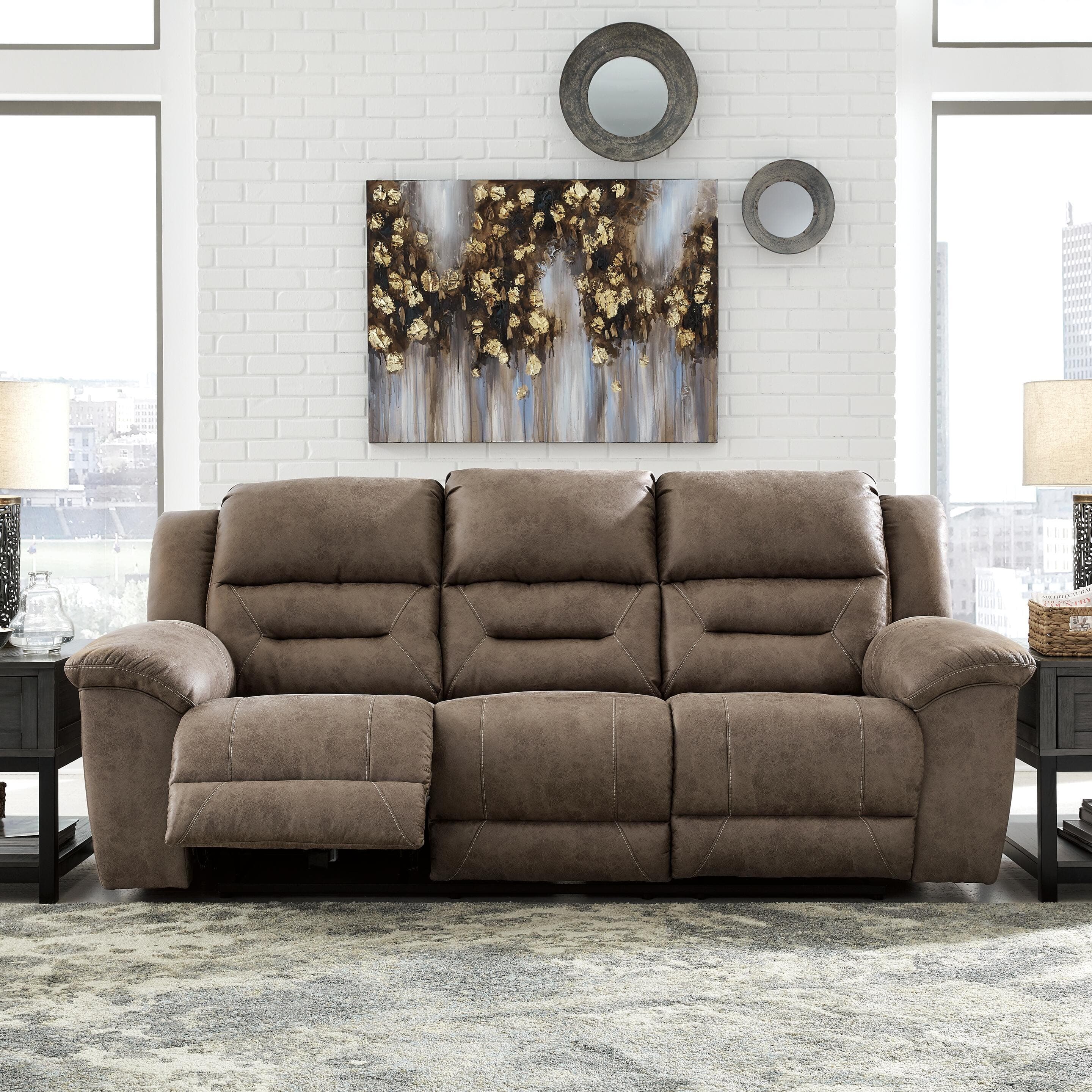 Stoneland Power Reclining Sofa — Brown/Beige — view 2