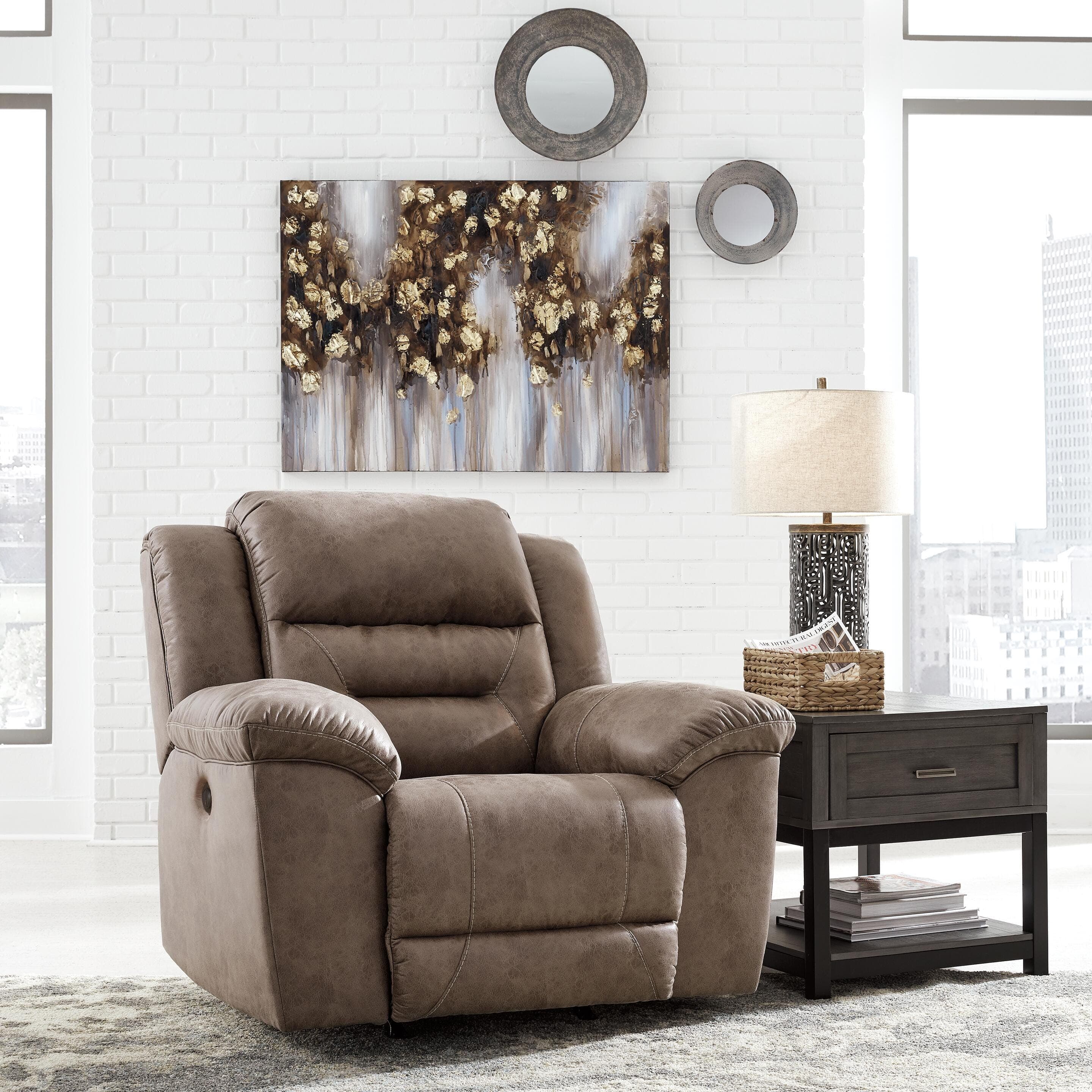 Stoneland Power Recliner — Brown/Beige — view 2