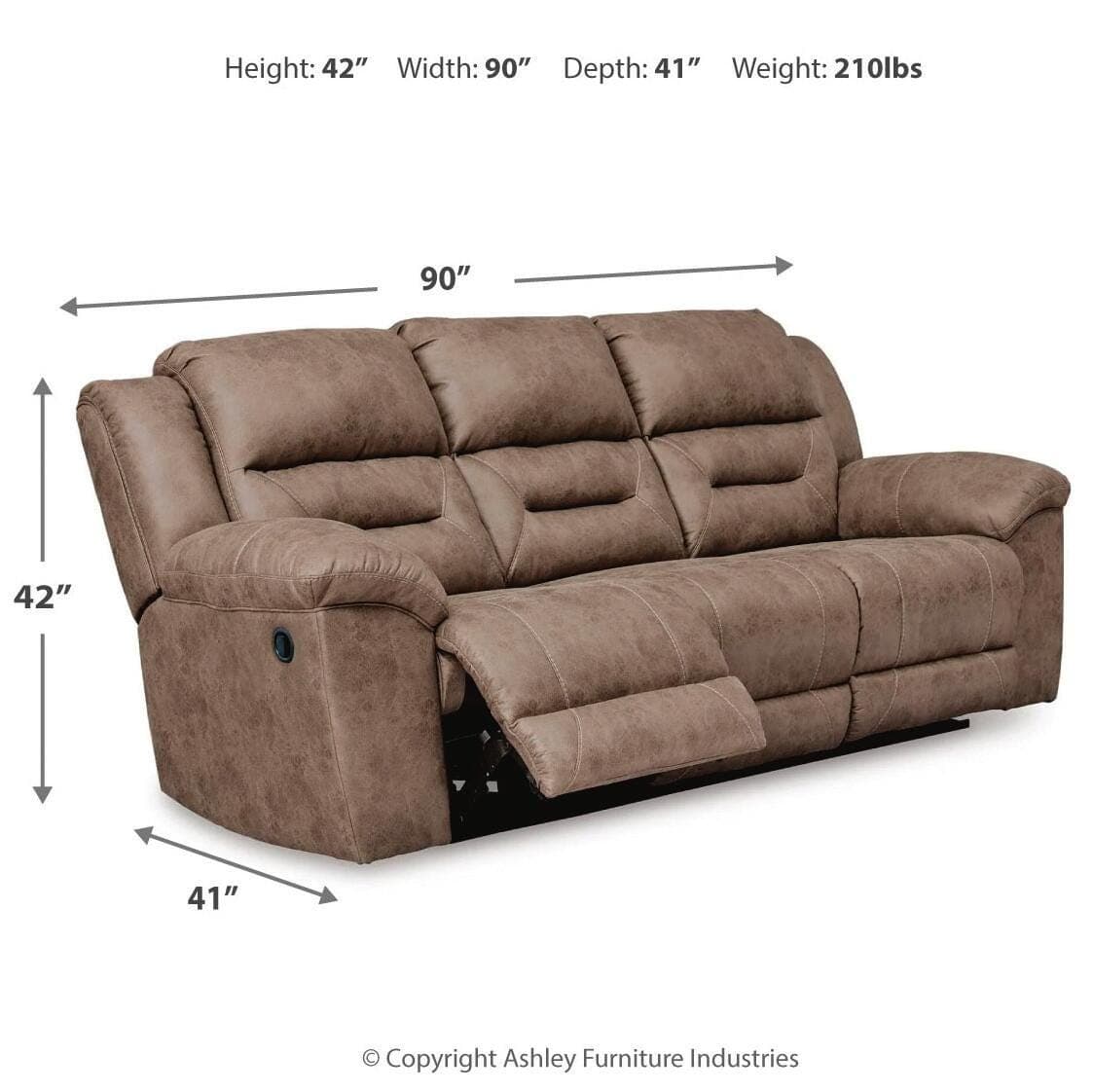 Stoneland Reclining Sofa — Brown/Beige — view 4