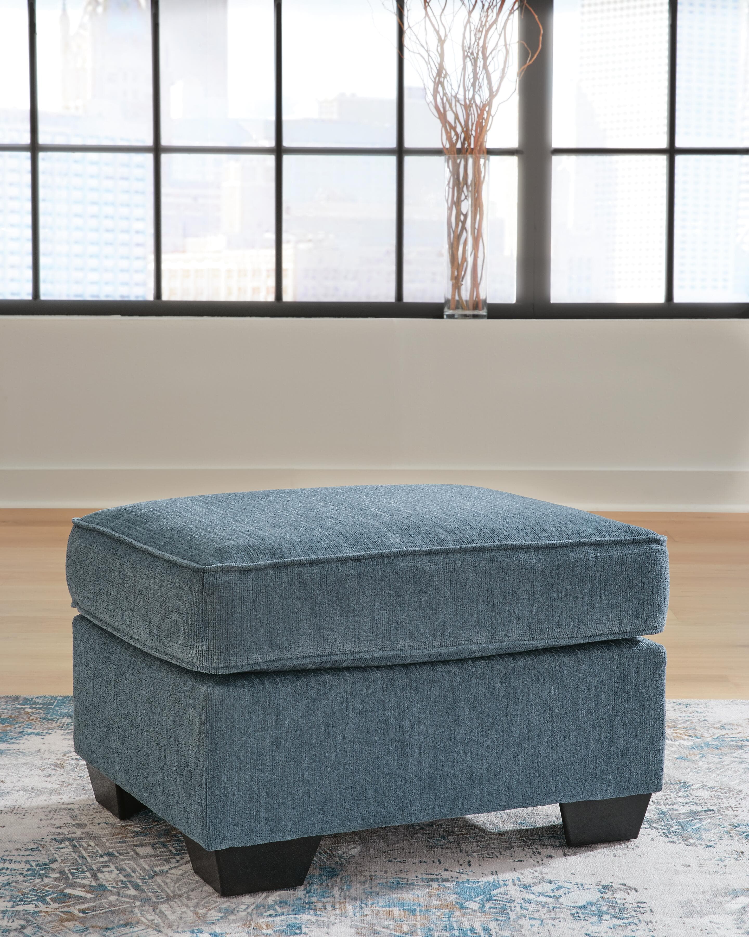 Cashton Ottoman — Blue — view 2