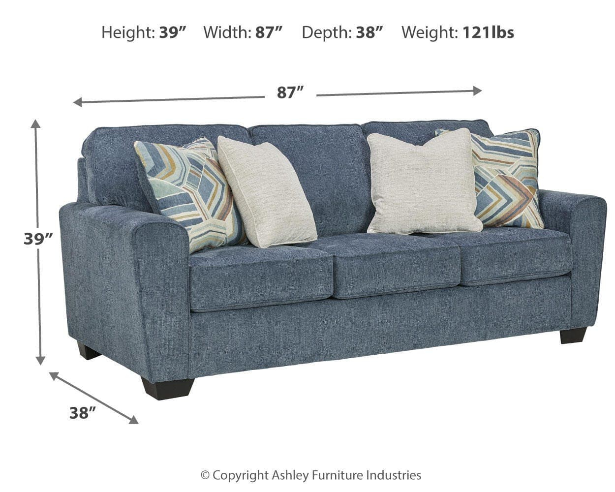 Cashton Sofa — Blue — view 4