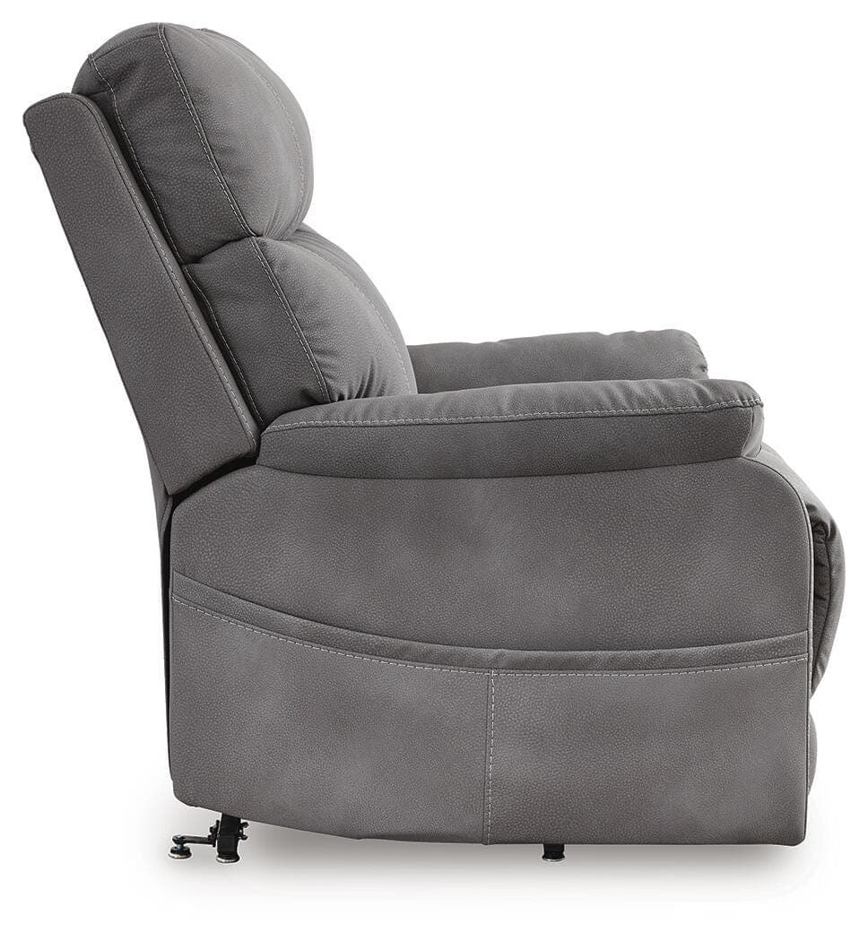 Next-Gen Durapella Power Lift Recliner — Black/Gray — view 6