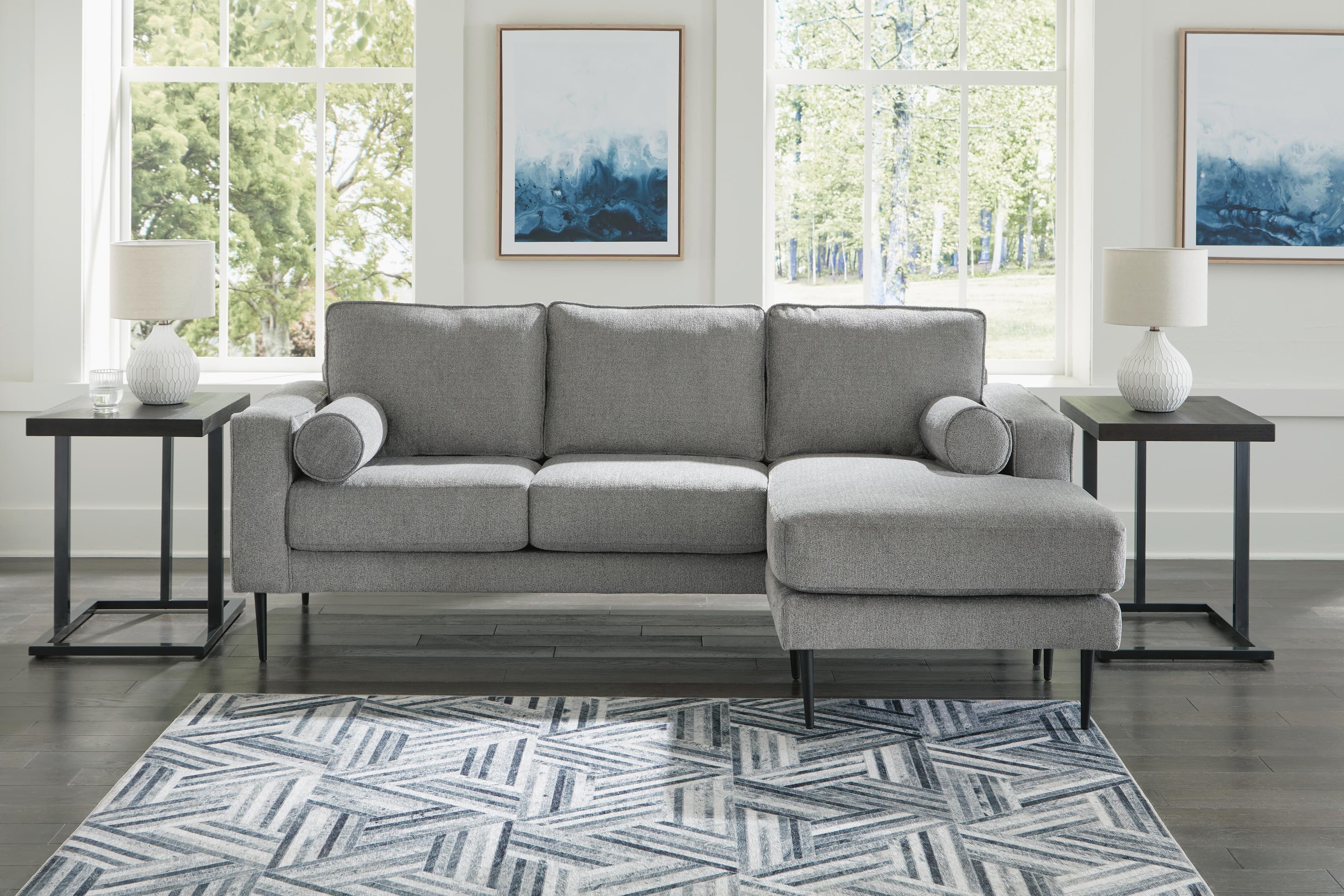 Hazela Sofa Chaise — Black/Gray — view 2