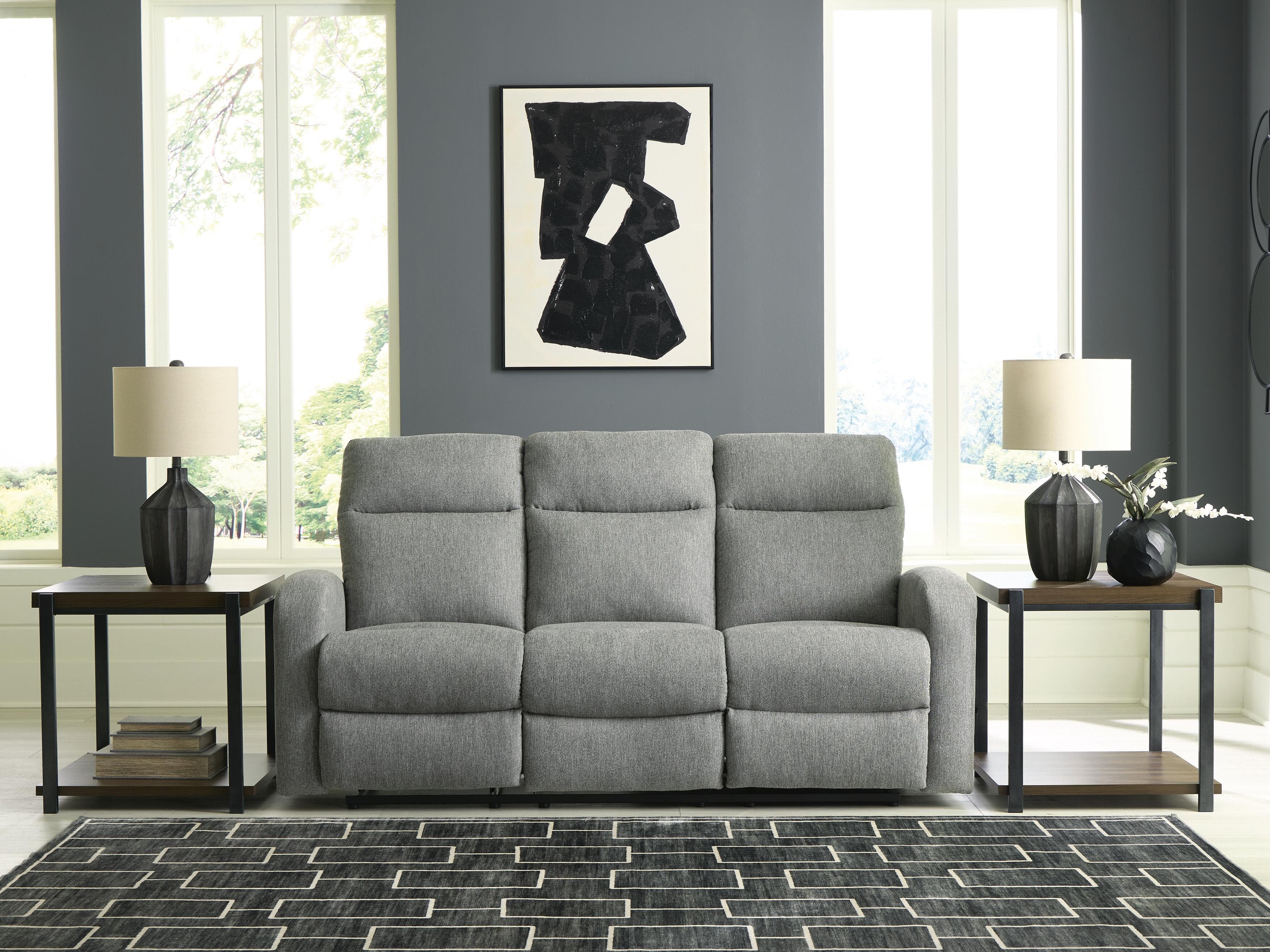 Moreau Place Reclining Sofa — Black/Gray — view 2