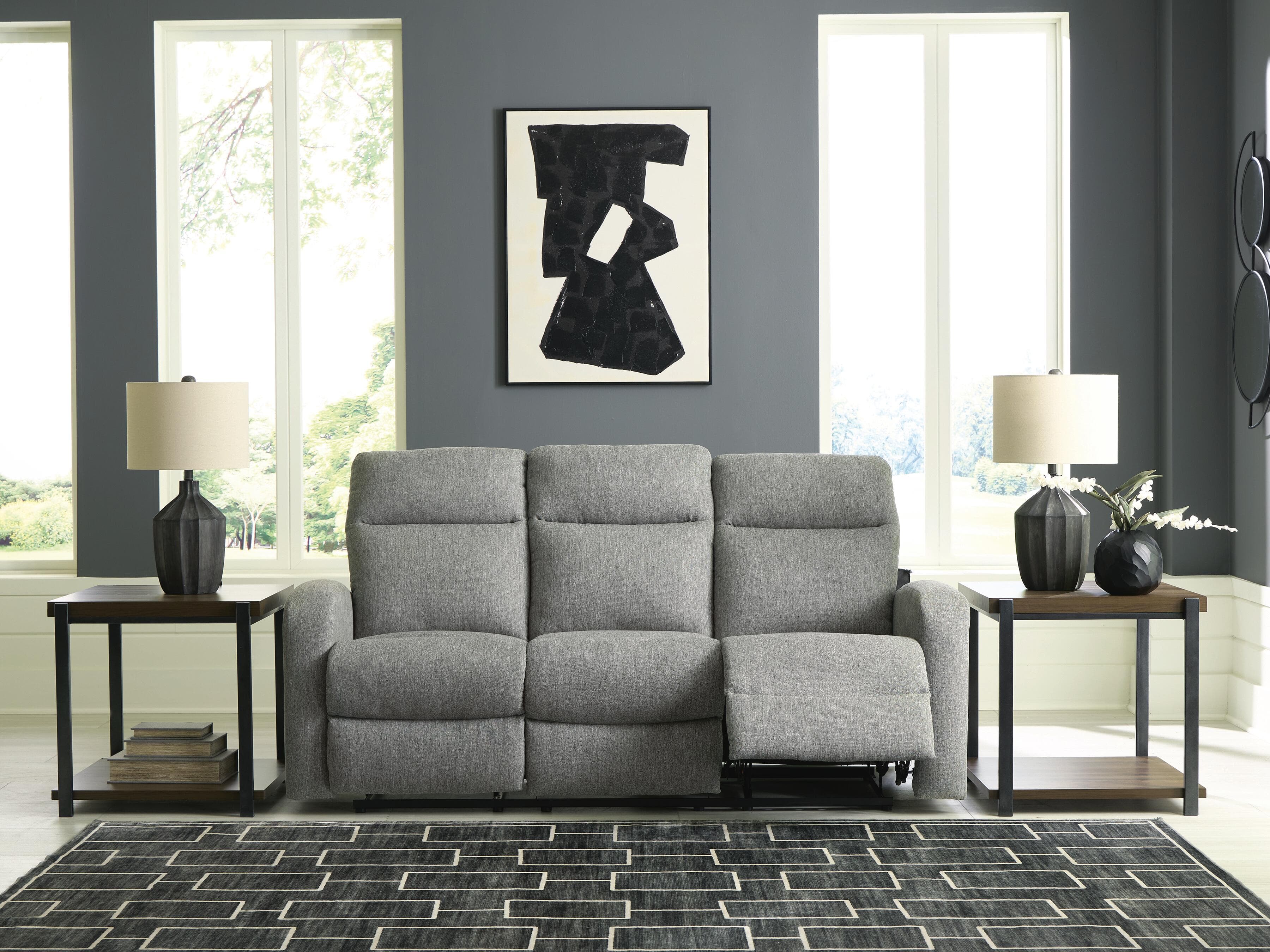 Moreau Place Reclining Sofa — Black/Gray — view 7