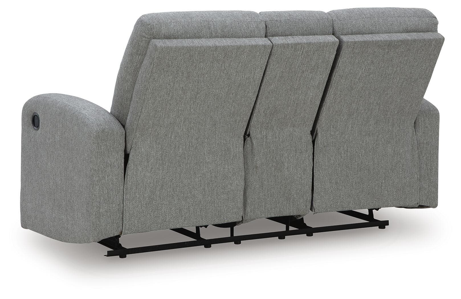 Moreau Place Reclining Loveseat with Console — Black/Gray — view 6