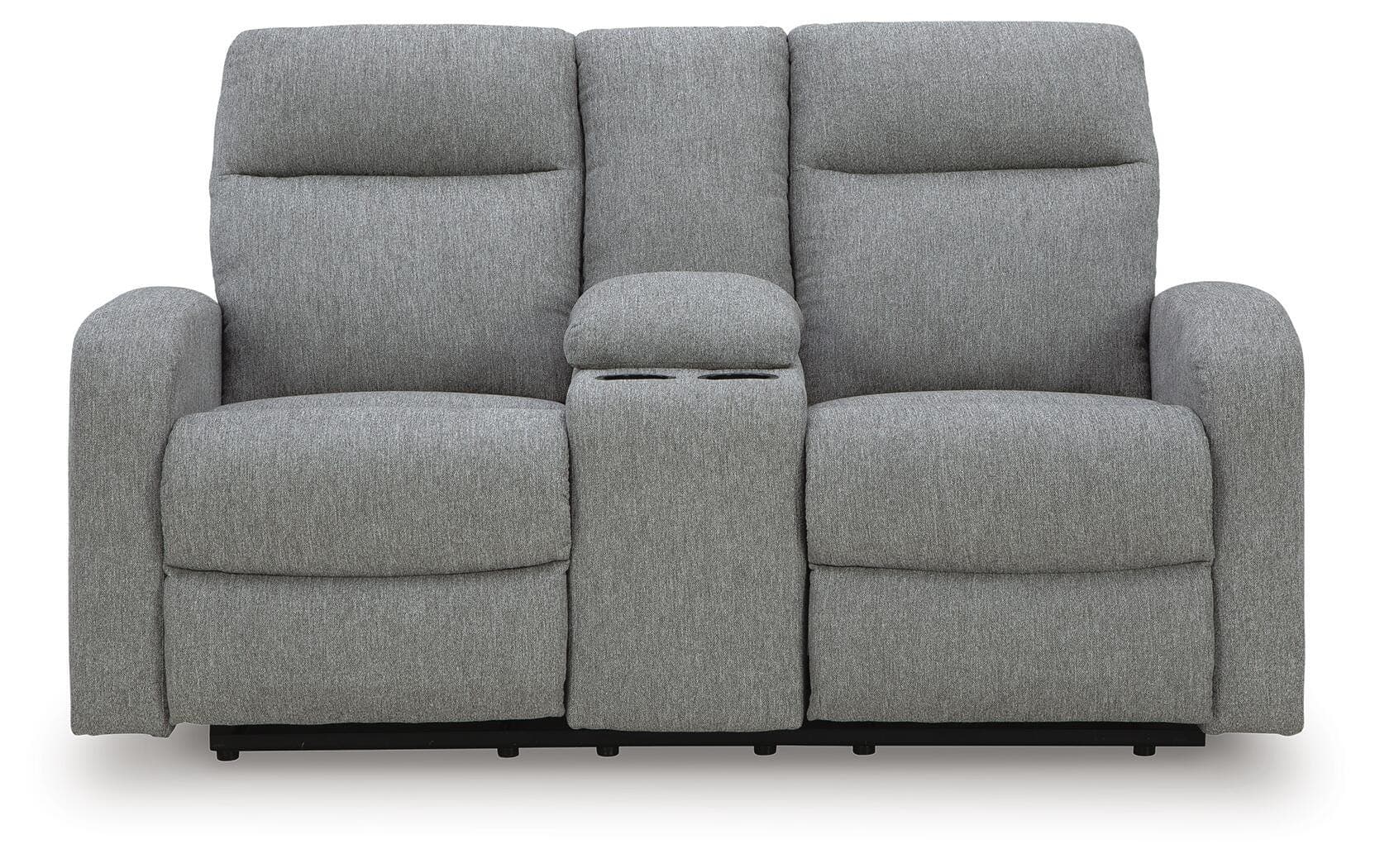 Moreau Place Reclining Loveseat with Console — Black/Gray — view 4