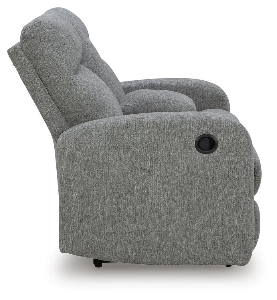 Moreau Place Reclining Loveseat with Console — Black/Gray — view 5