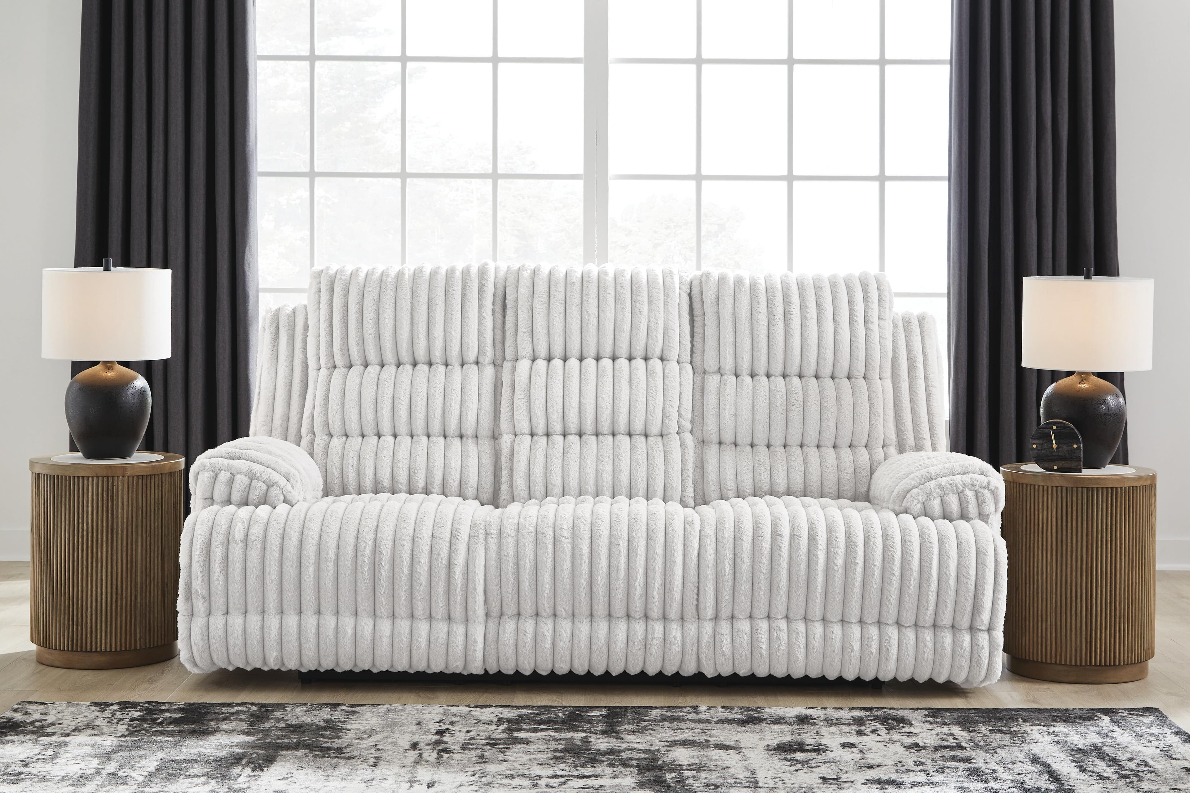 Technique Power Reclining Sofa with Drop Down Table — Black/Gray — view 2