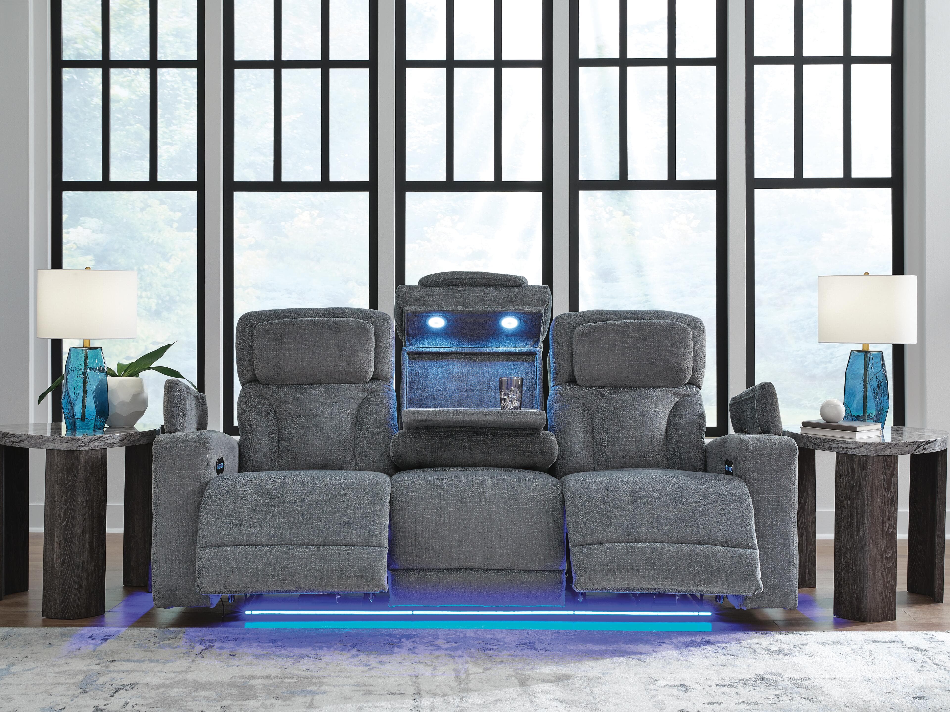 Forest Lake Power Reclining Sofa — Black/Gray — view 7