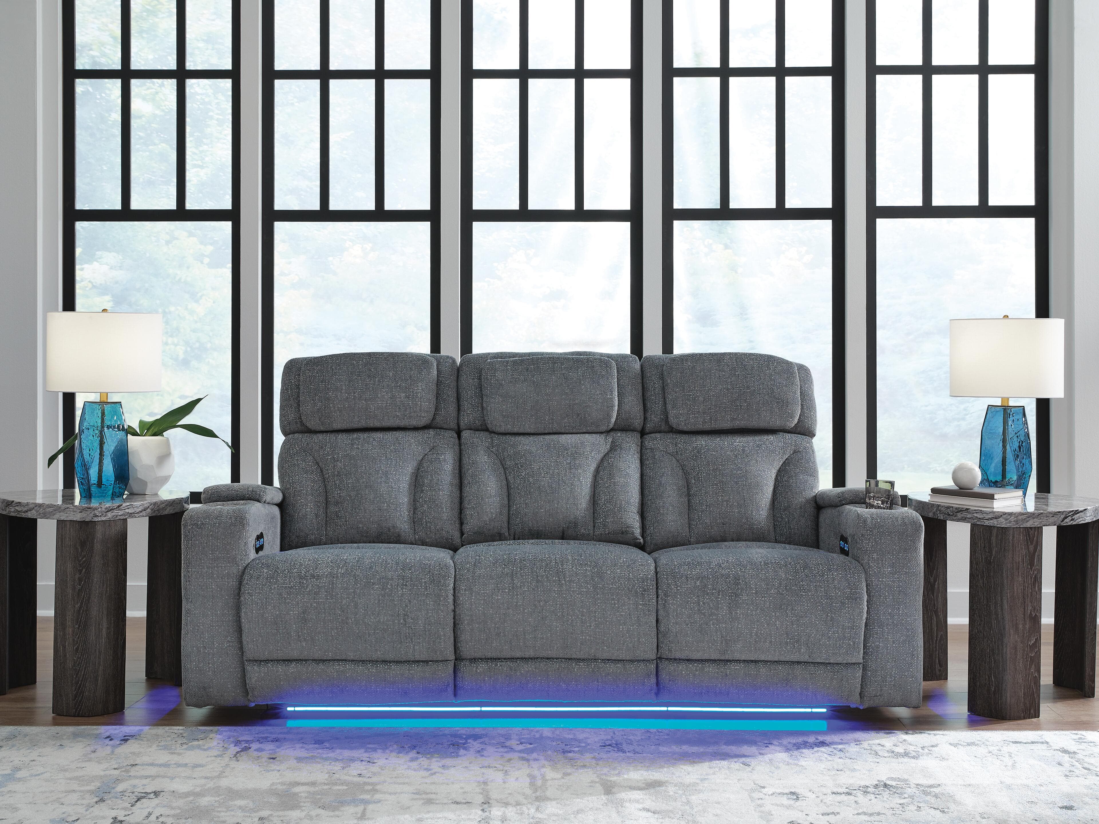 Forest Lake Power Reclining Sofa — Black/Gray — view 2