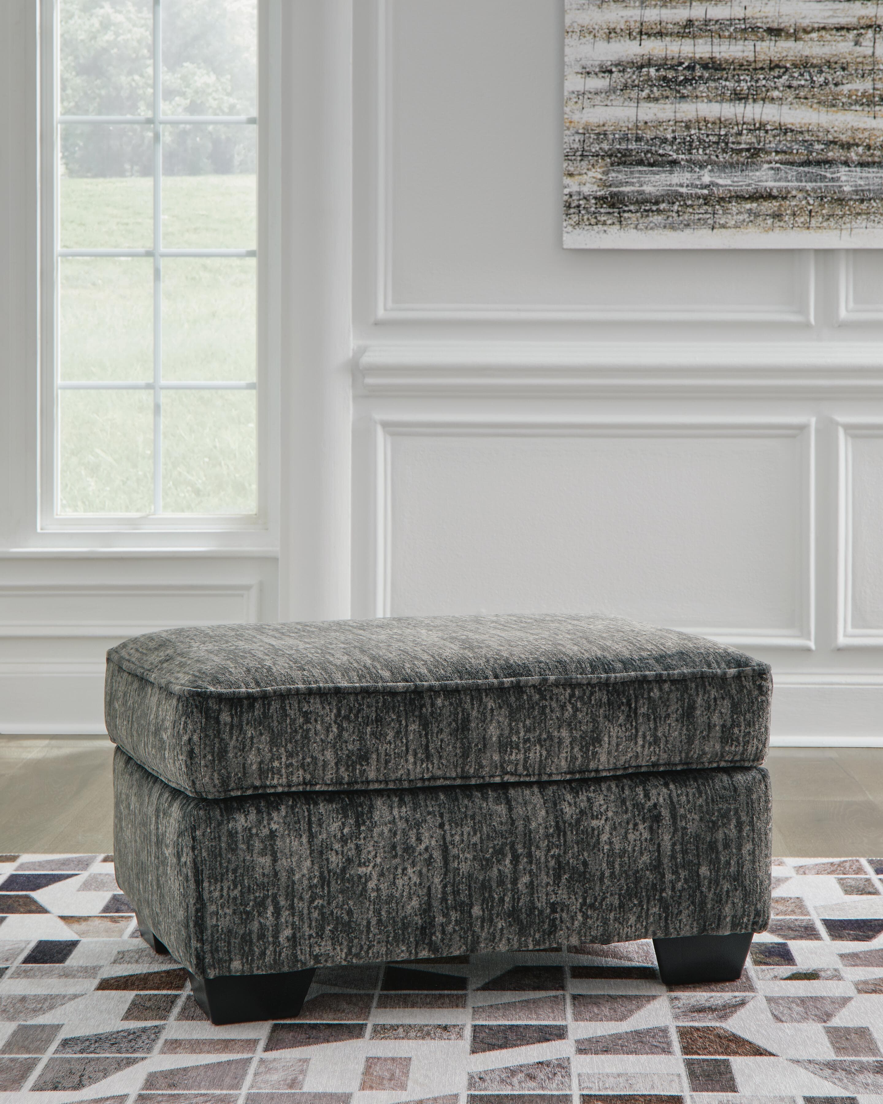 Lonoke Ottoman — Black/Gray — view 2