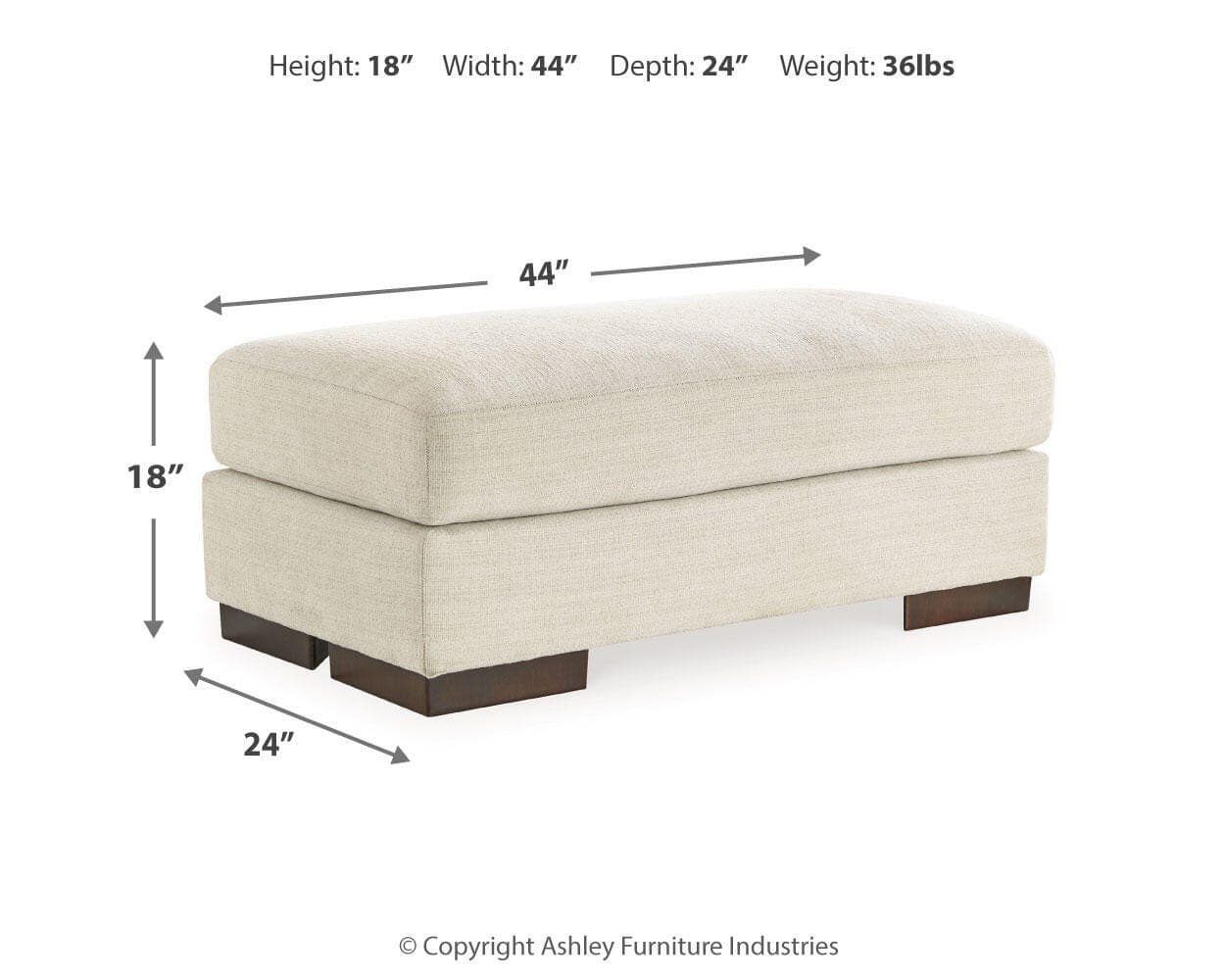 Maggie Ottoman — White — view 6