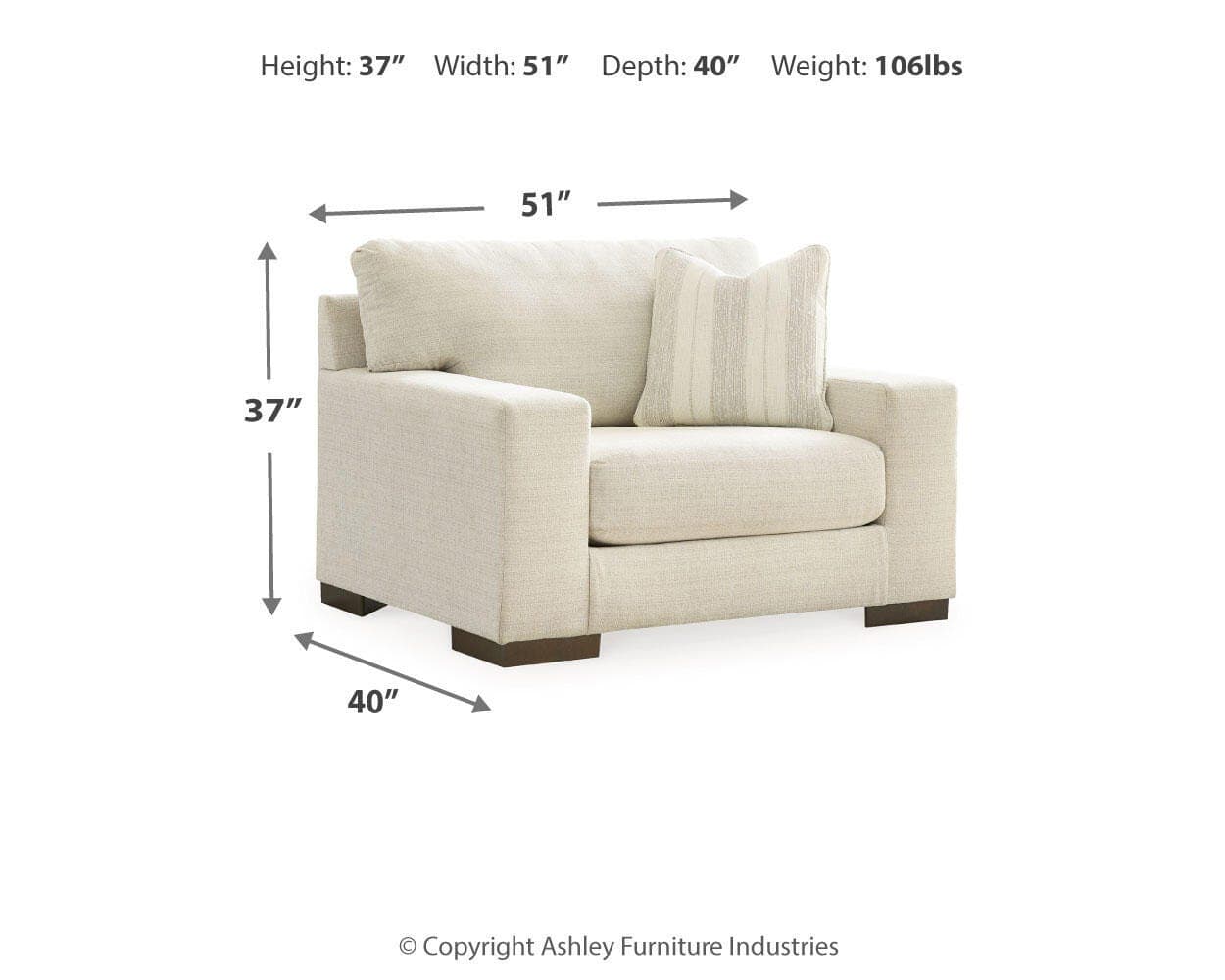 Maggie Oversized Chair — White — view 6